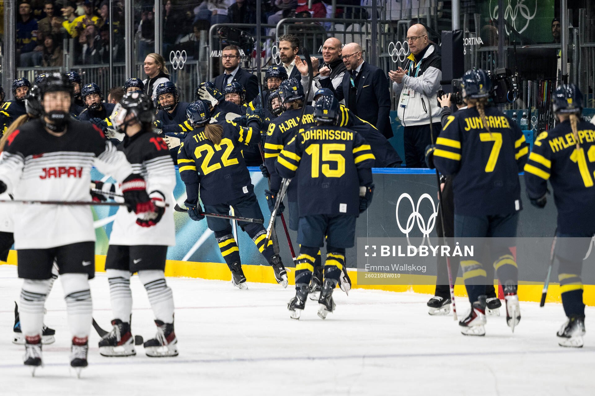 Hanna Thuvik of Sweden celebrate with teammates