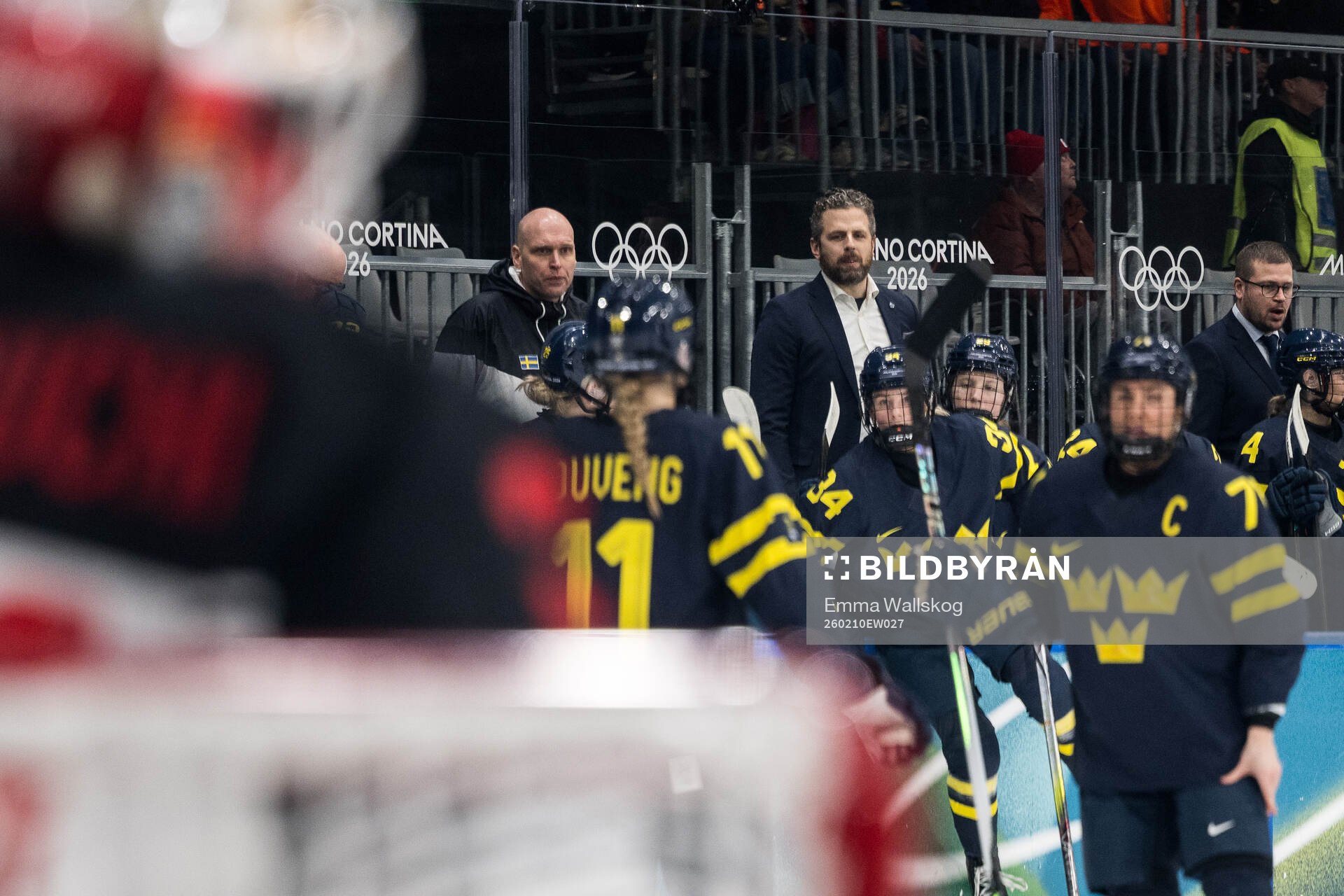 Head coach Ulf Lundberg of Sweden in the women's ice hockey