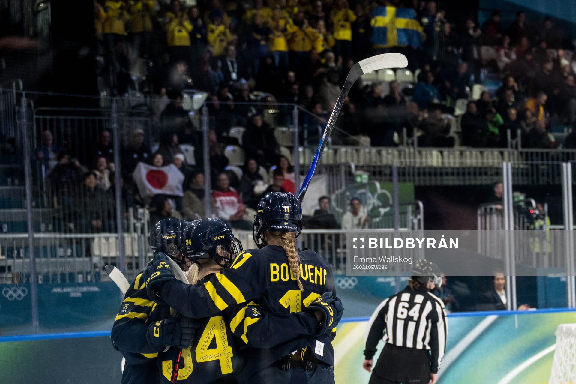 Mira Hallin and Josefin Bouveng of Sweden celebrate