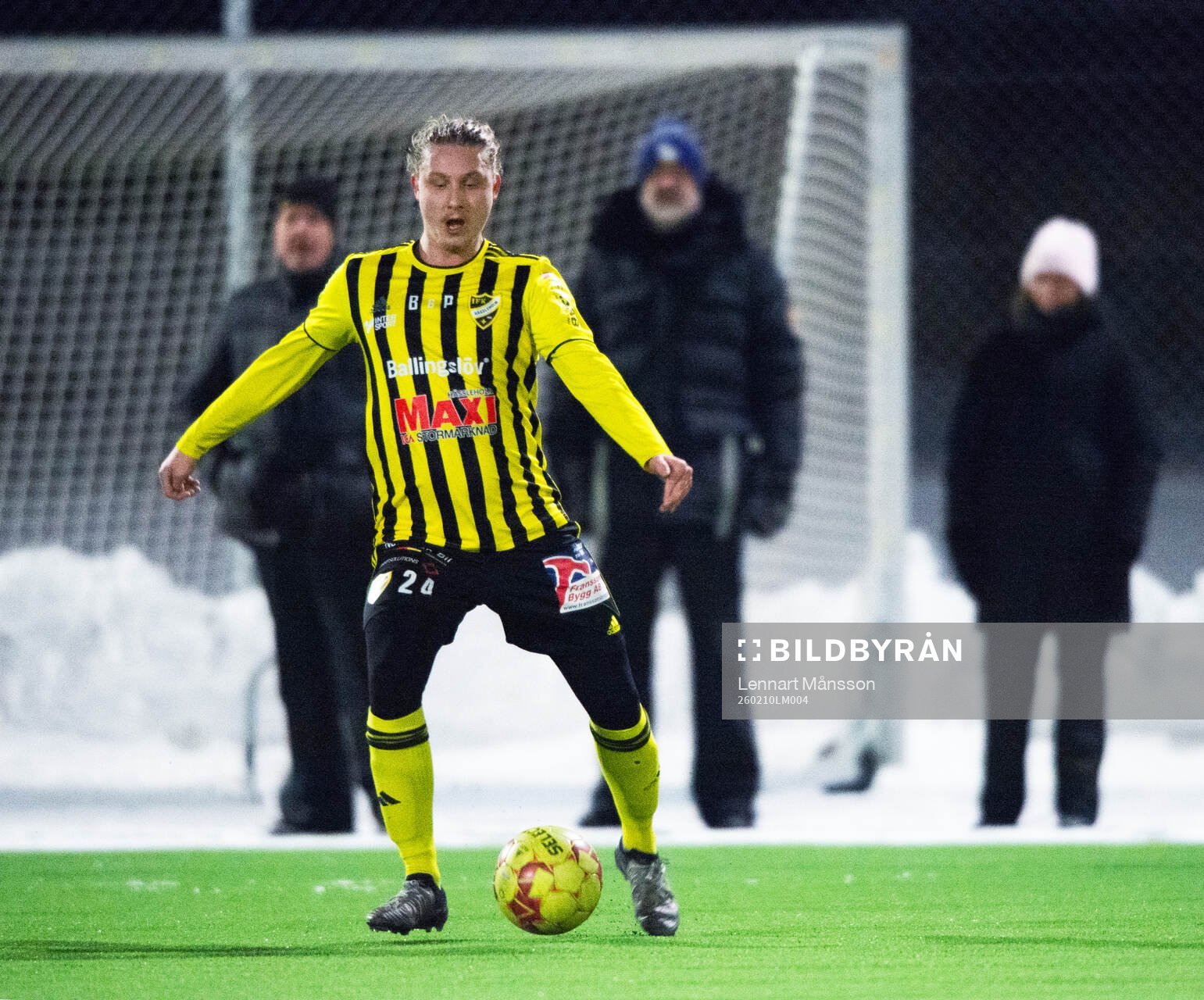 IFK Hässleholms Lucas Johnsson i träningsmatchen mellan