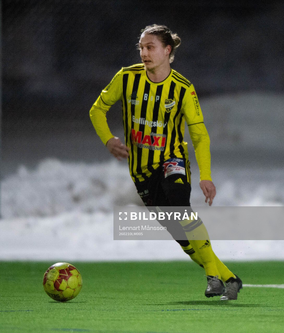 IFK Hässleholms Lucas Johnsson i träningsmatchen mellan