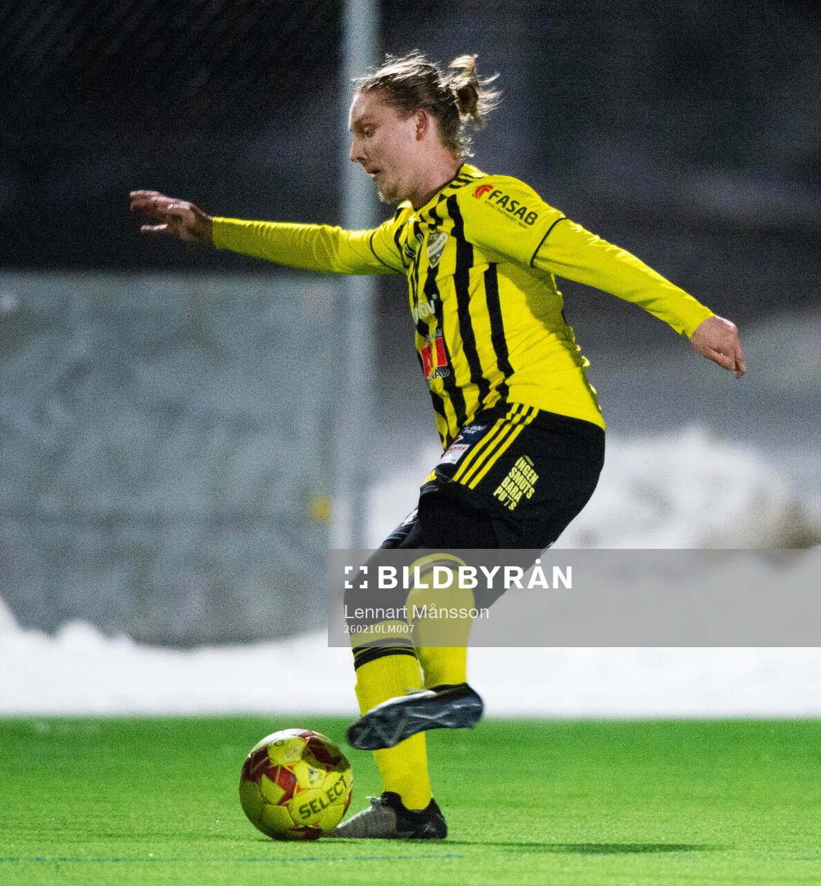 IFK Hässleholms Lucas Johnsson i träningsmatchen mellan