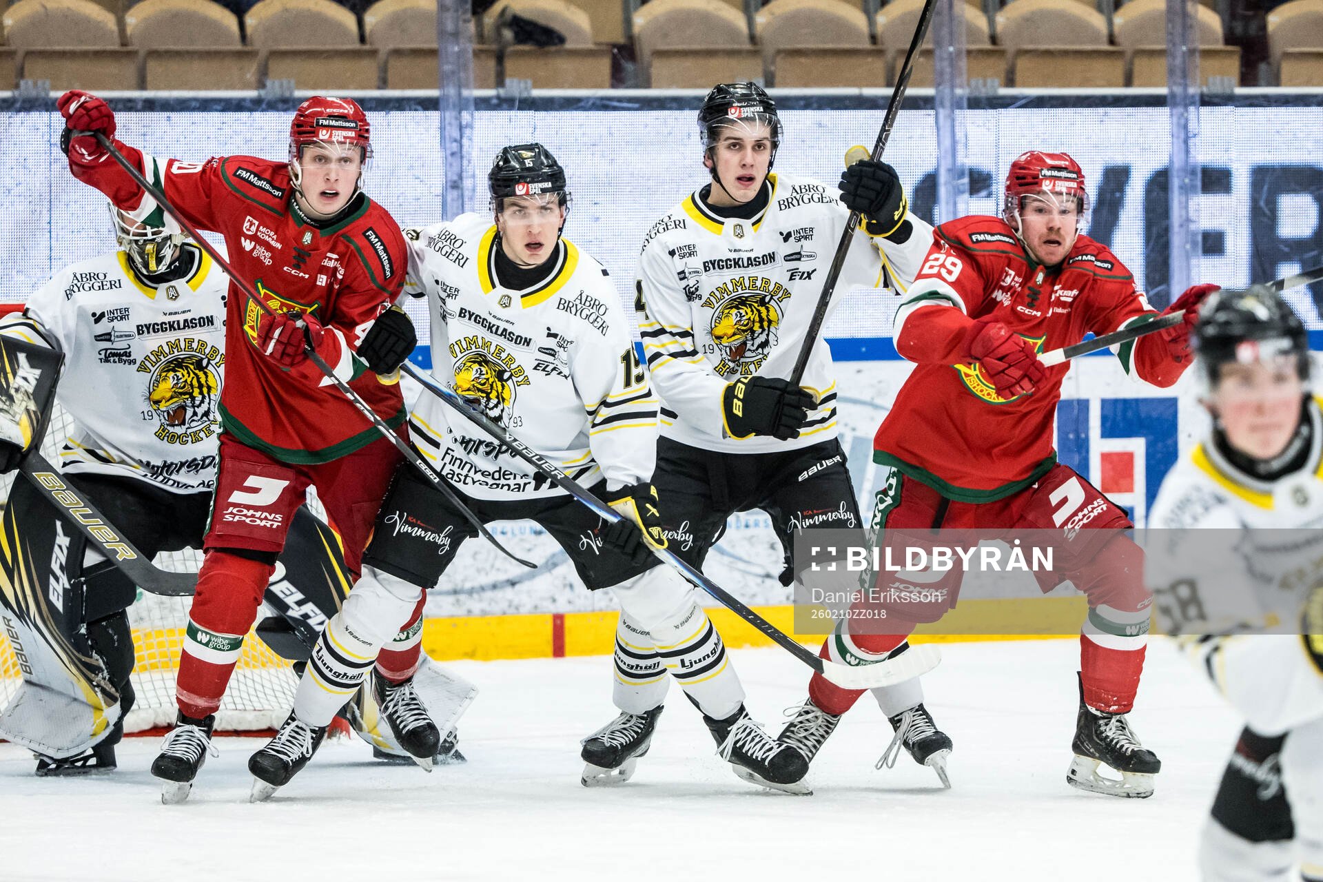 Moras Felix Johansson och Vimmerbys Oskar Lindgren och