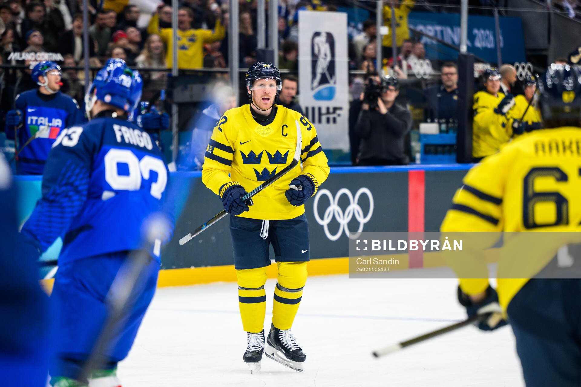Gabriel Landeskog of Sweden celebrates