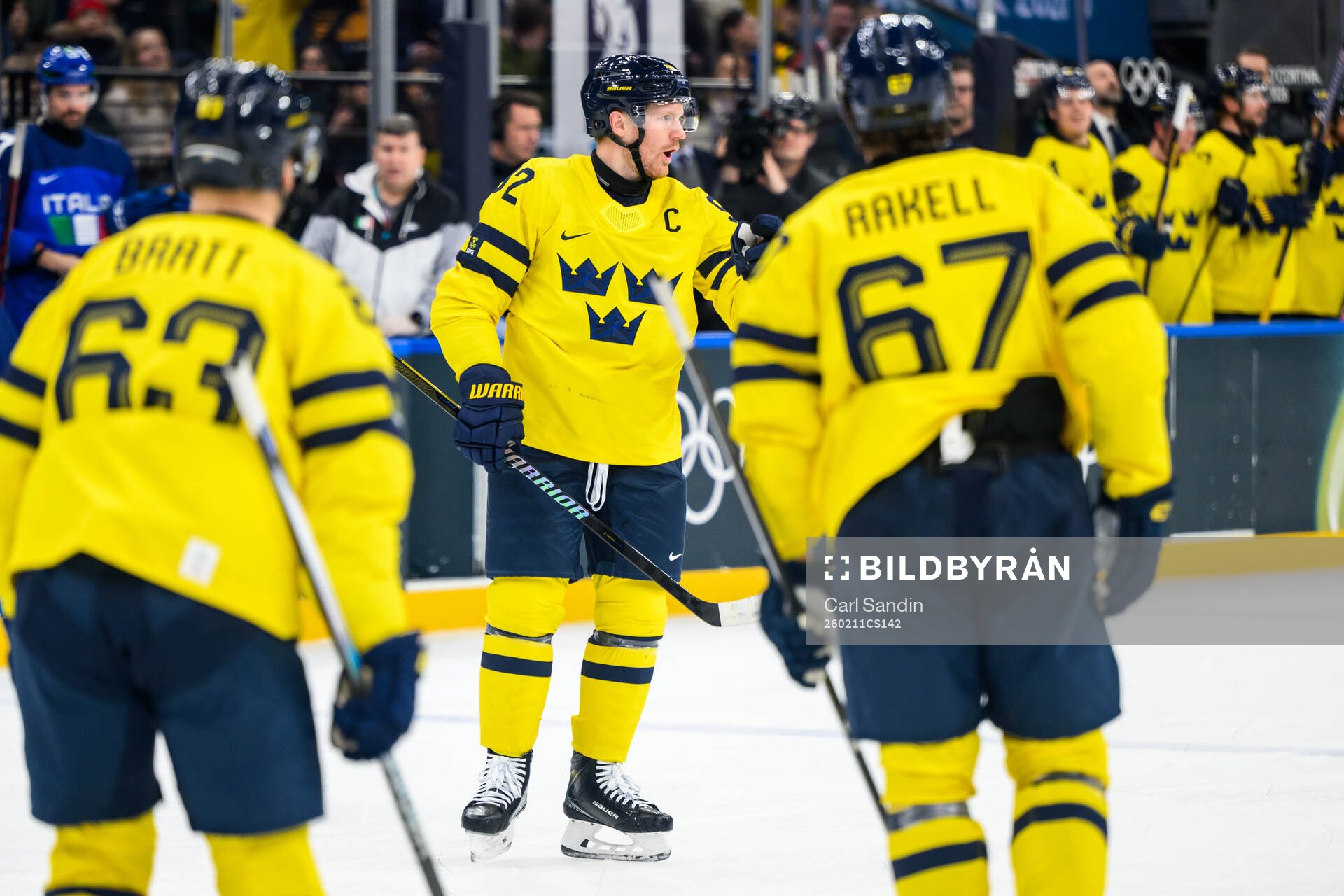 Gabriel Landeskog of Sweden celebrates