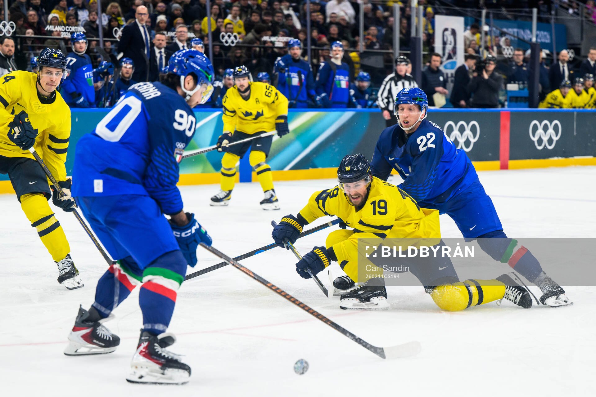 Adrian Kempe of Sweden and Diego Kostner of Italy in the