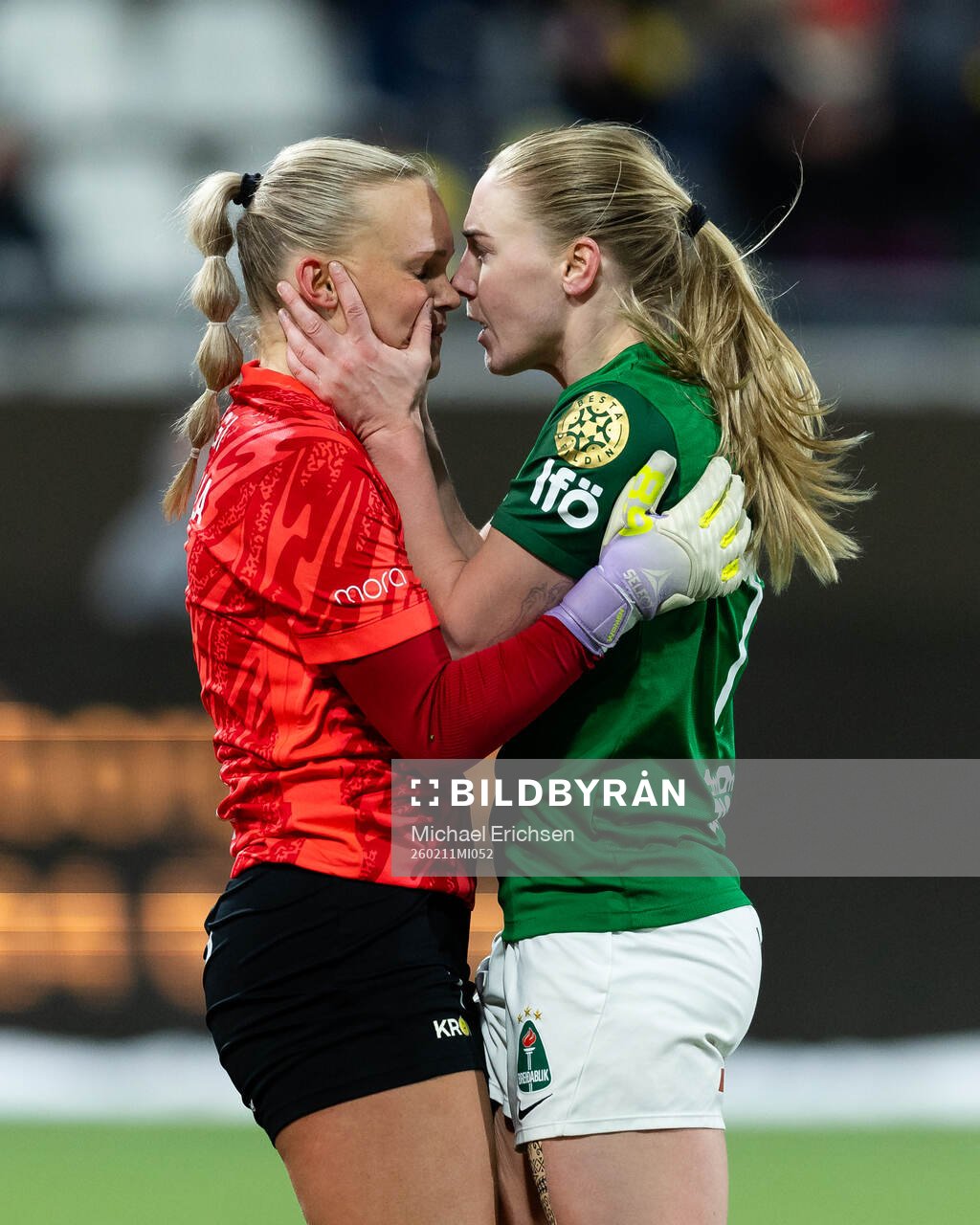 Herdis Halla Gudbjartsdottir of Breidablik celebrates