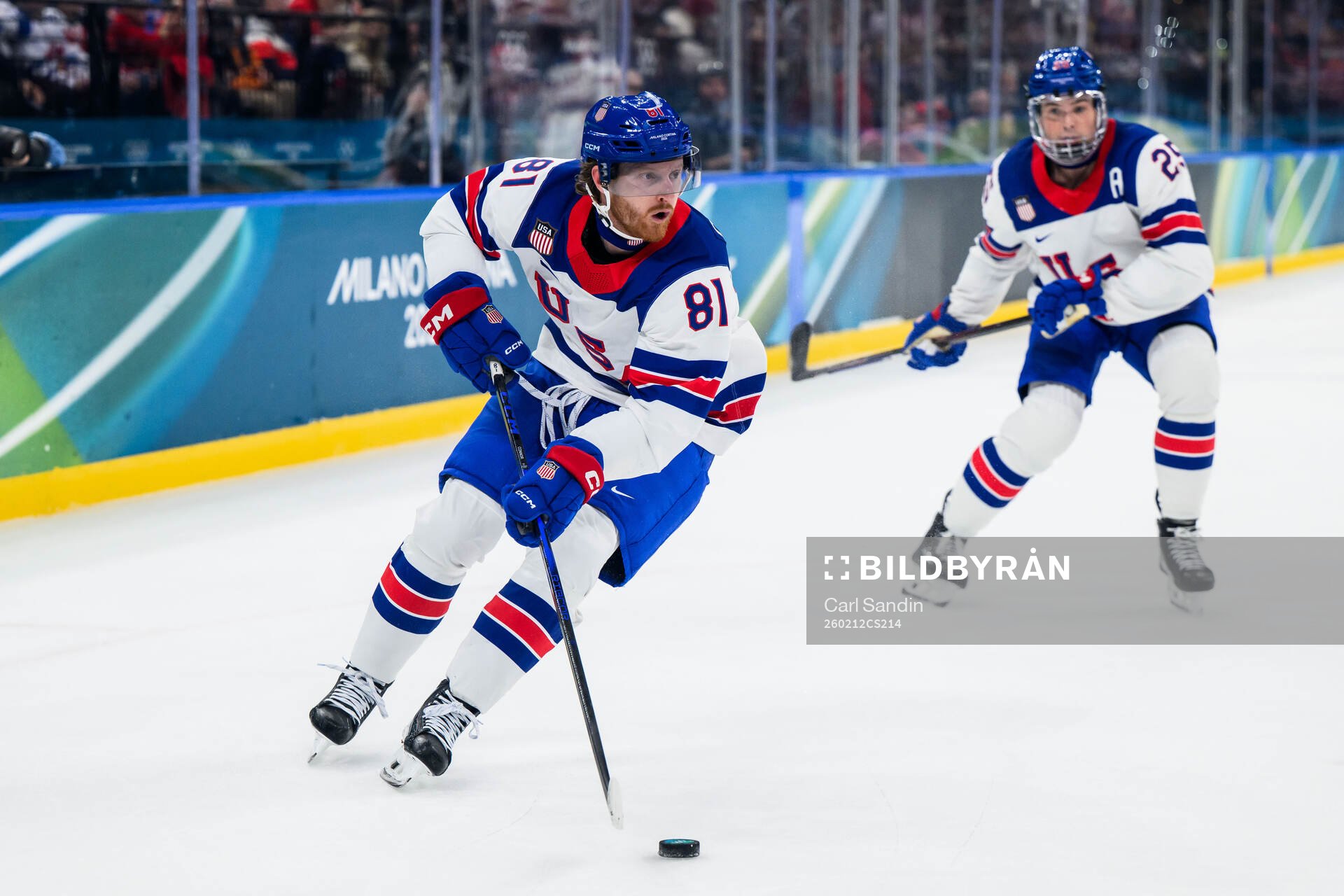 Kyle Connor of USA in the men's ice hockey game between