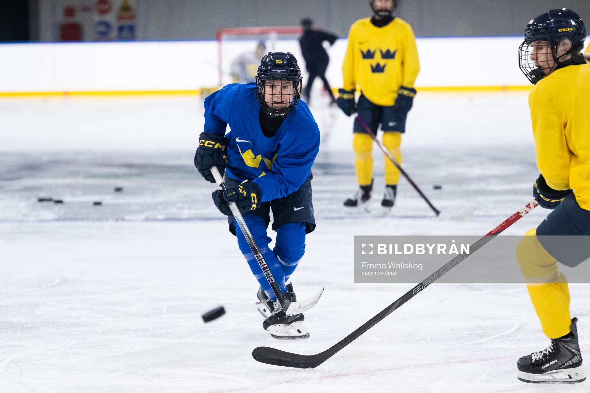 Lisa Johansson of Sweden at a ice hockey practice session