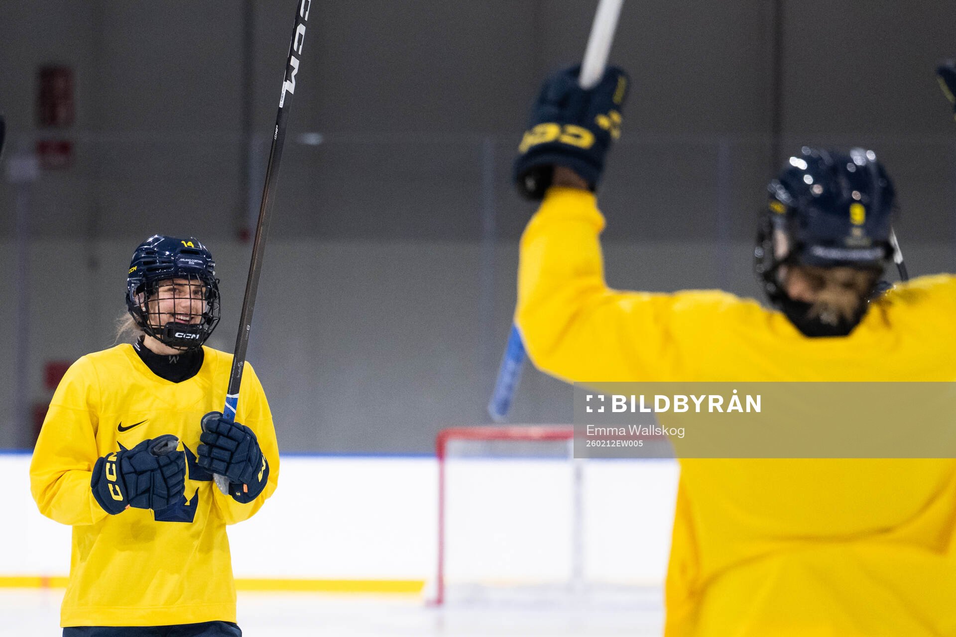 Ida Karlsson of Sweden at a ice hockey practice session