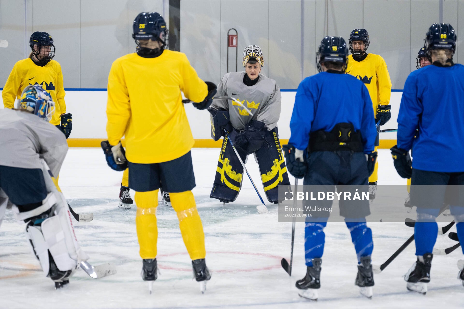 Goaltender Emma Söderberg of Sweden at a ice hockey