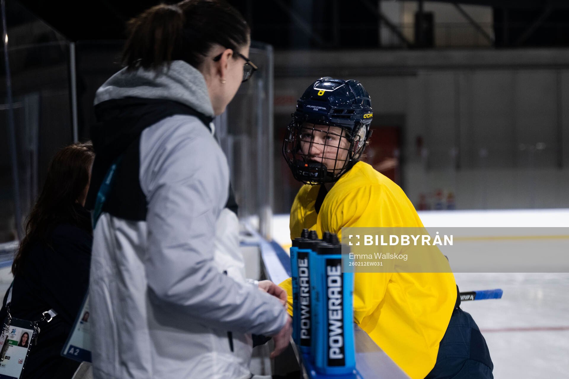 Hilda Svensson of Sweden at a ice hockey practice session