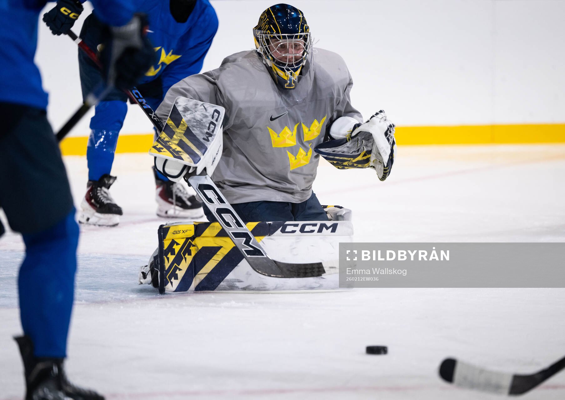 Goaltender Ebba Svensson Träff of Sweden at a ice hockey
