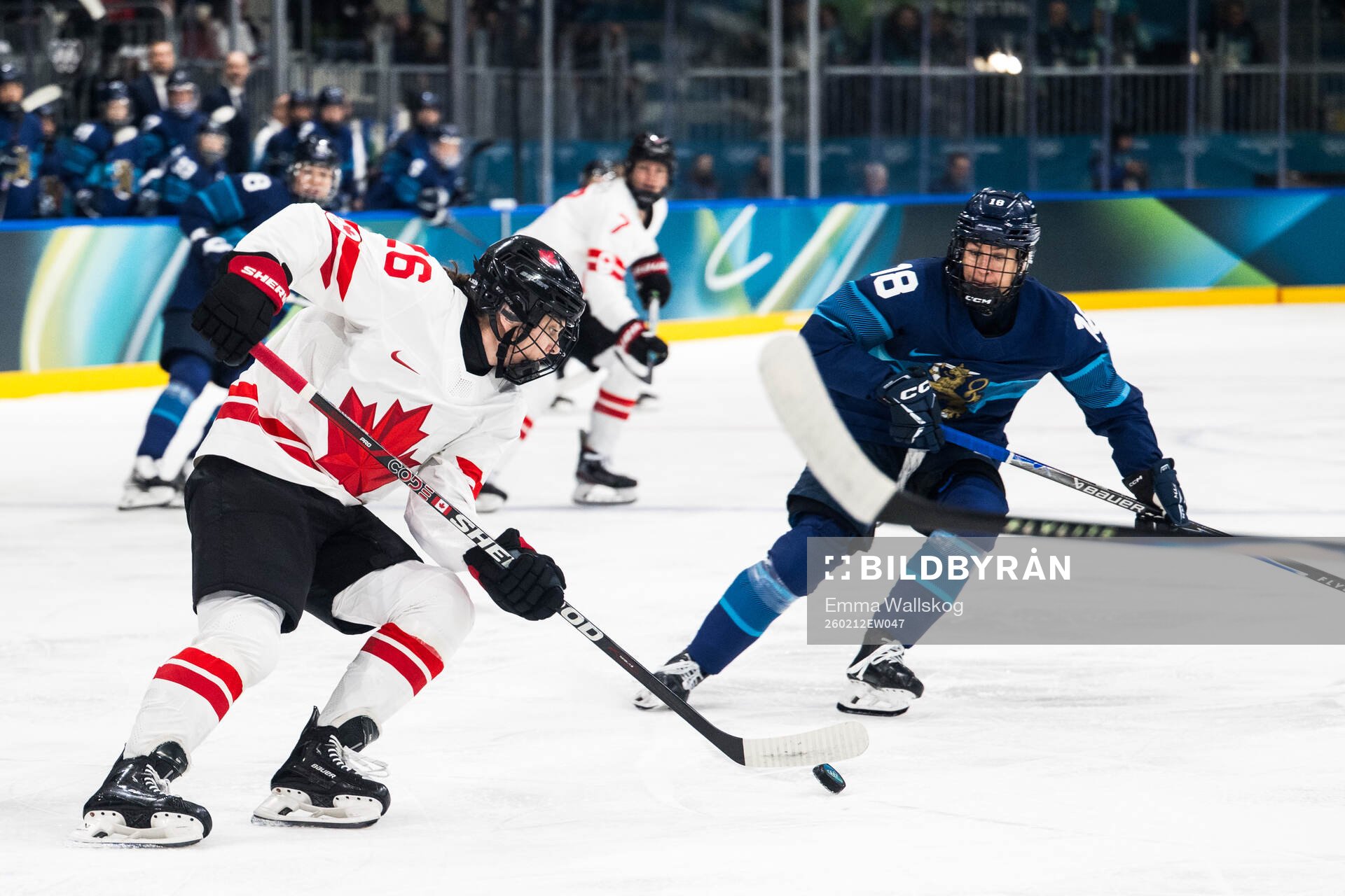 Emily Clark of Canada and Jenniina Nylund of Finland in the