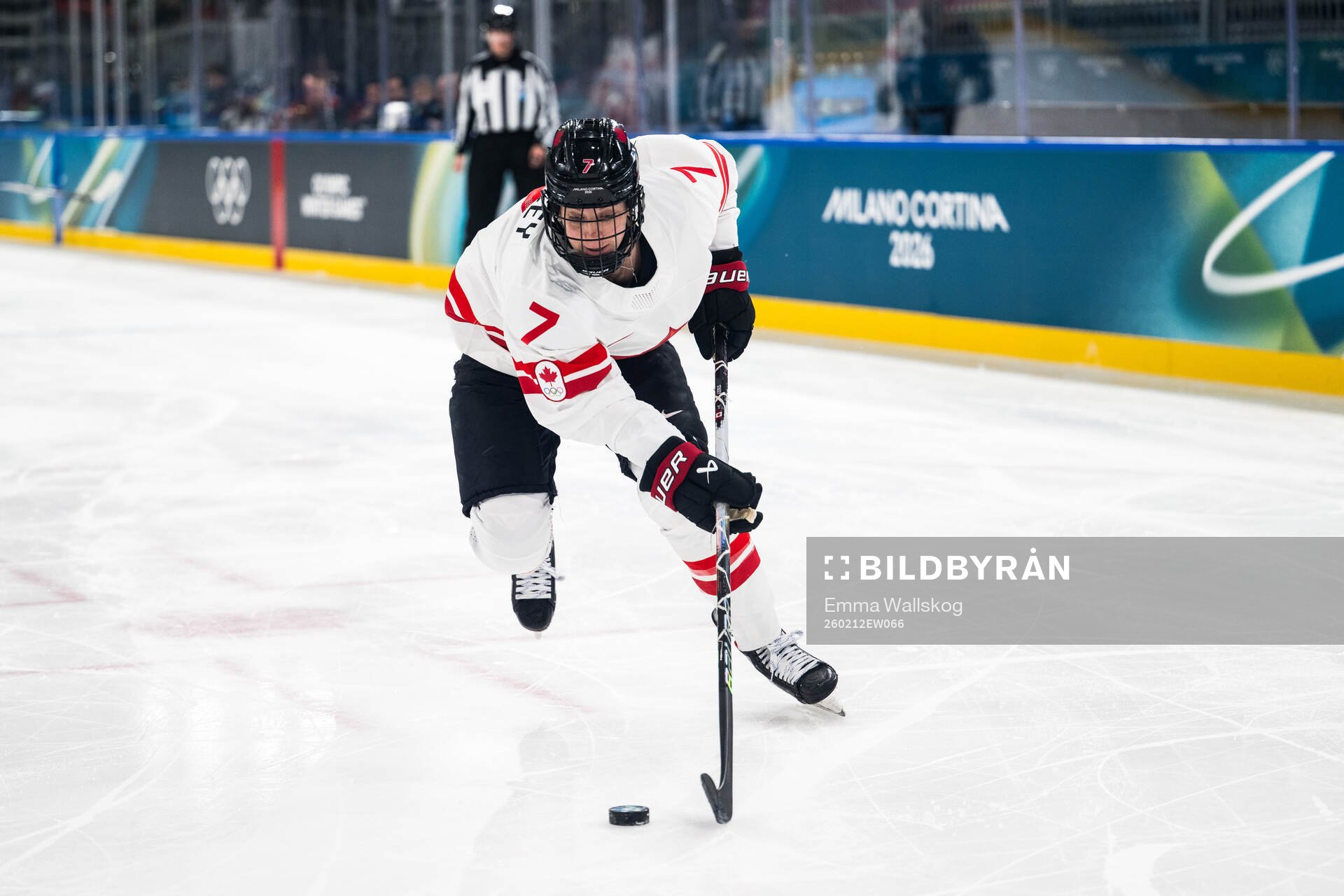Laura Stacey of Canada in the women's ice hockey game