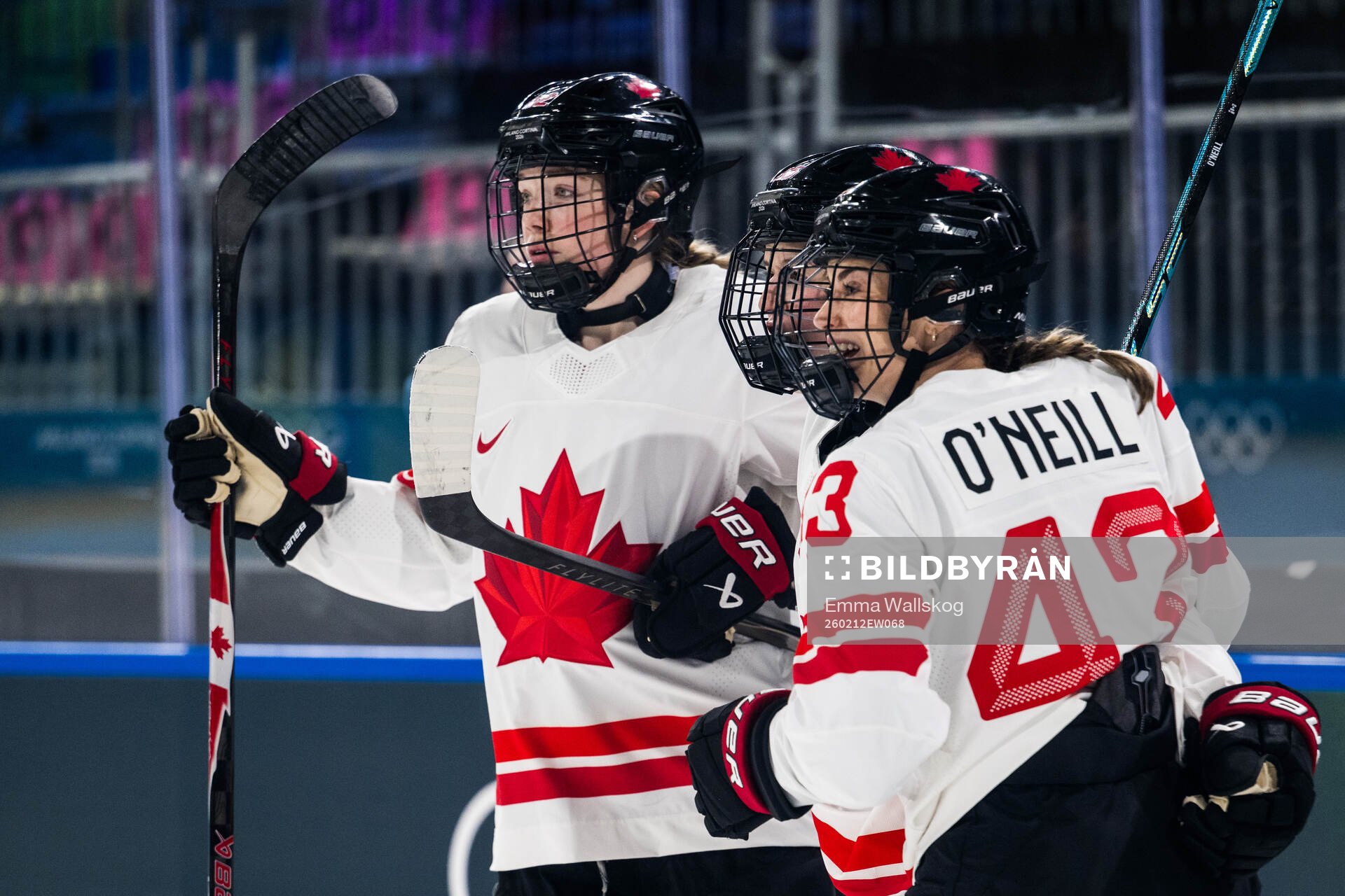 Daryl Watts, Kristin O'Neill and Claire Thompson of Canada