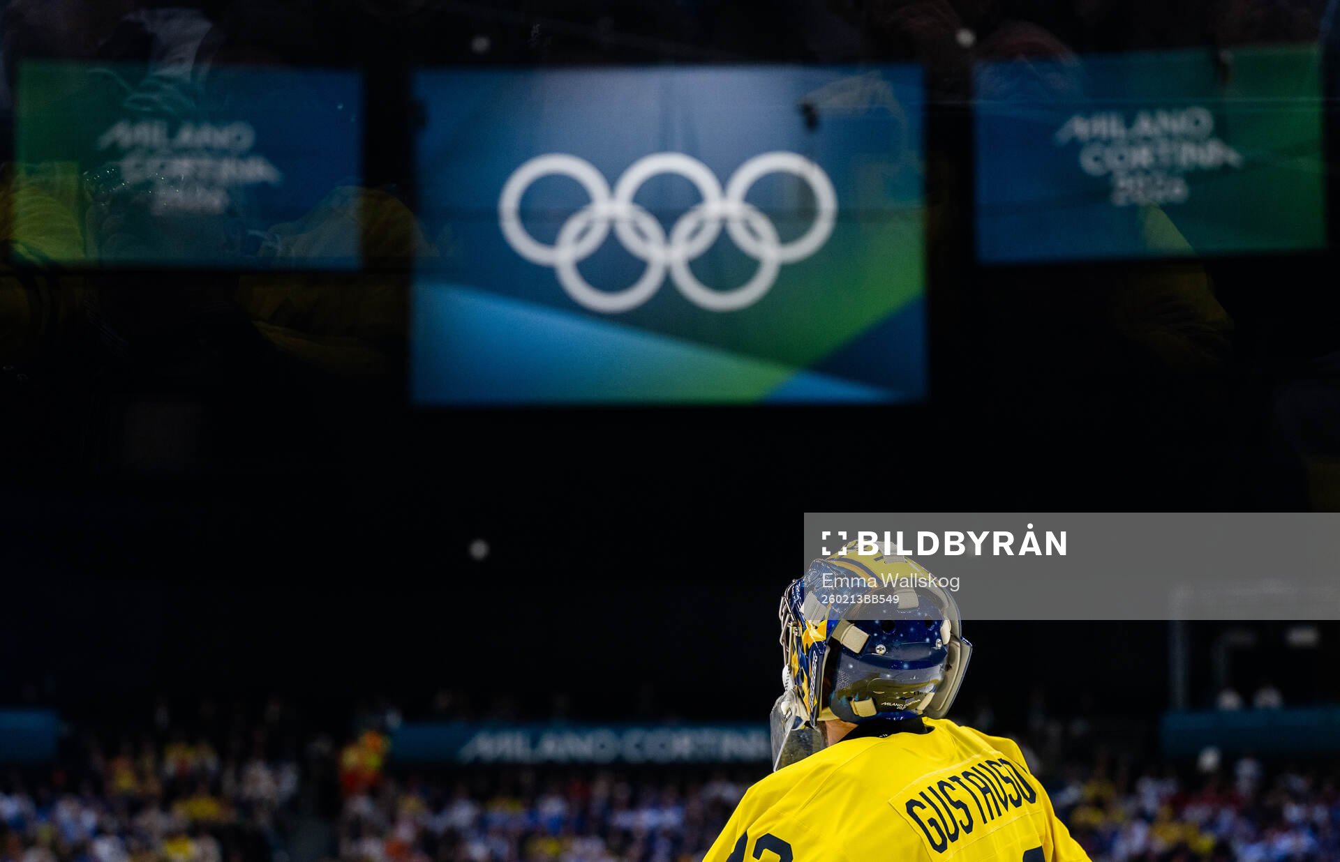 Goaltender Filip Gustavsson of Sweden in the men's ice