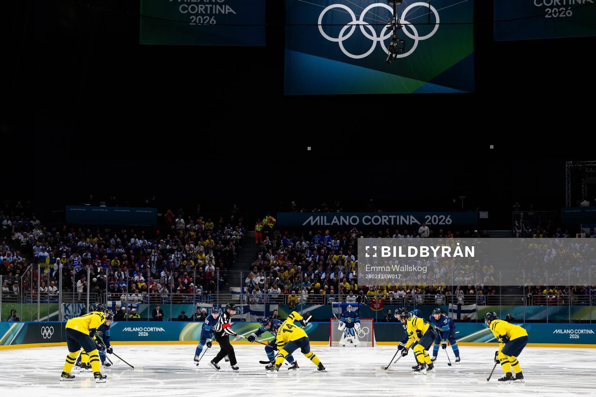 Anton Lundell of Finland and Joel Eriksson Ek of Sweden in