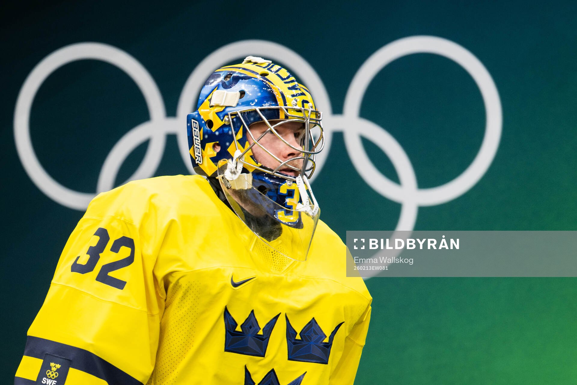 Goaltender Filip Gustavsson of Sweden