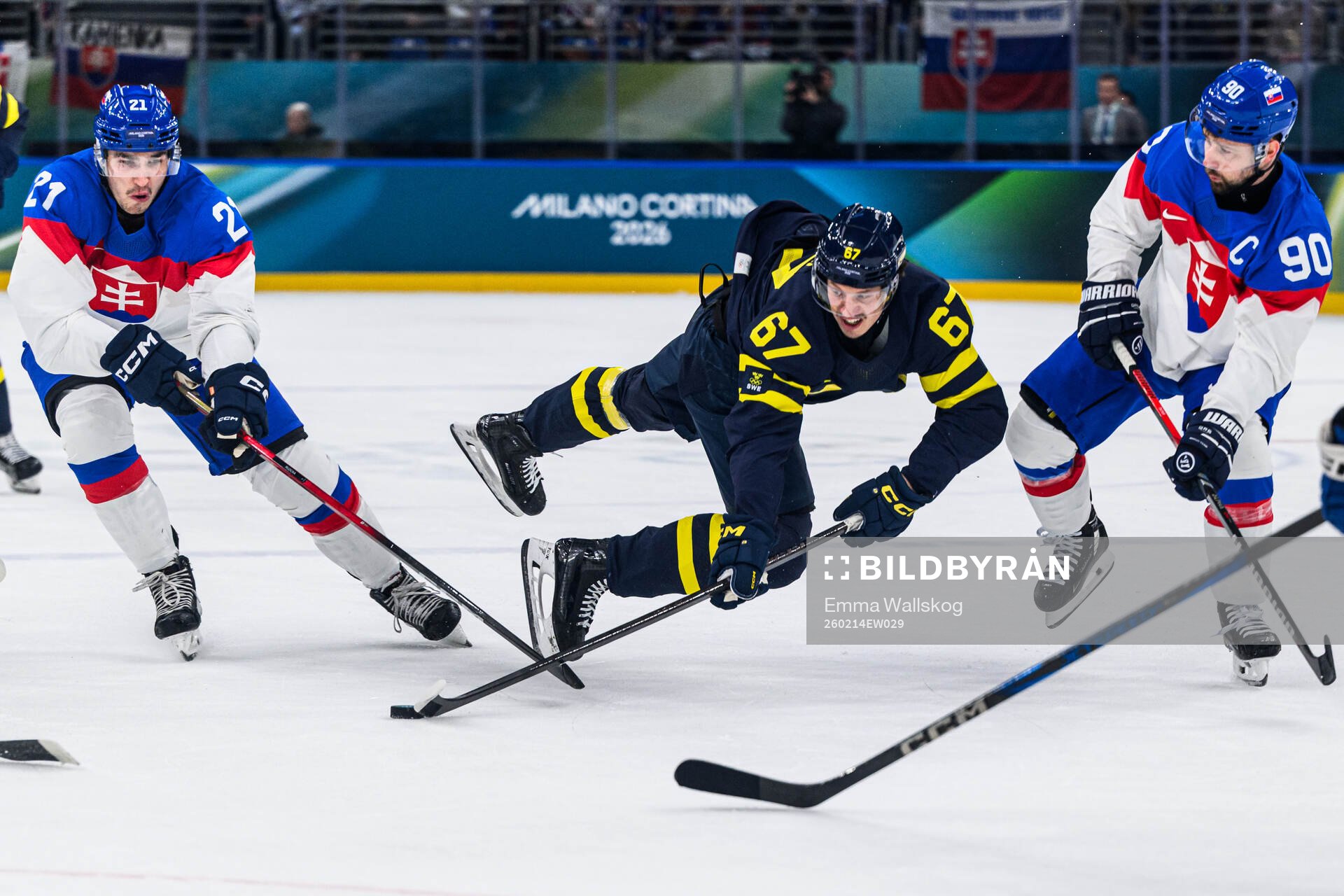 Rickard Rakell of Sweden and Adam Ruzicka and Tomas Tatar