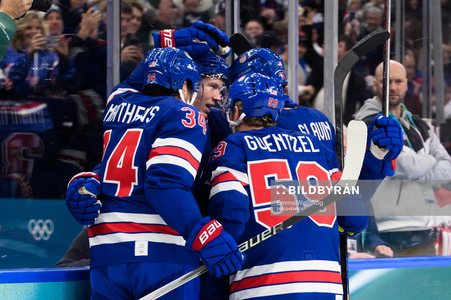 Matt Boldy celebrate with Auston Matthews and Jake Guentzel