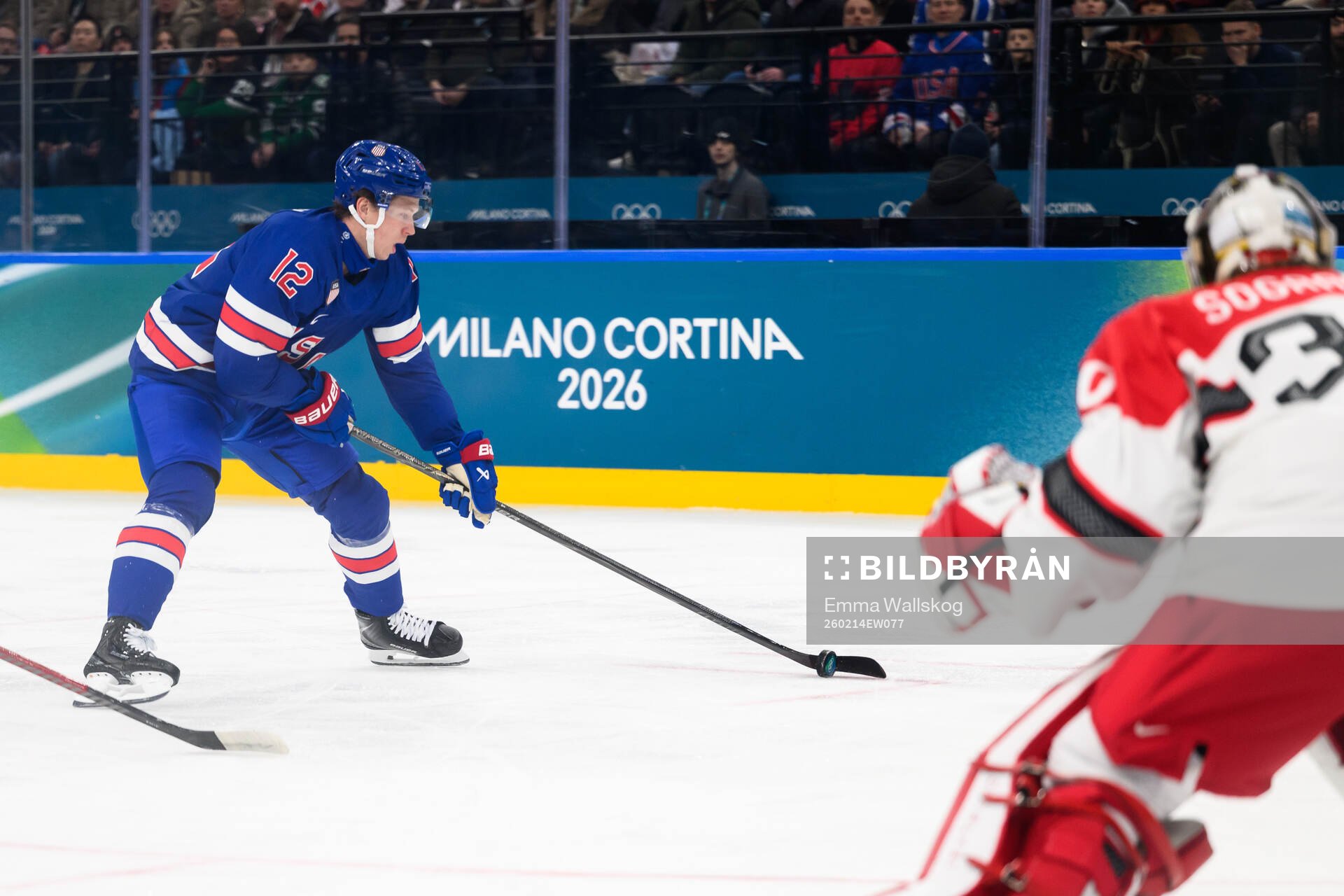 Matt Boldy of USA in the men's ice hockey game between USA