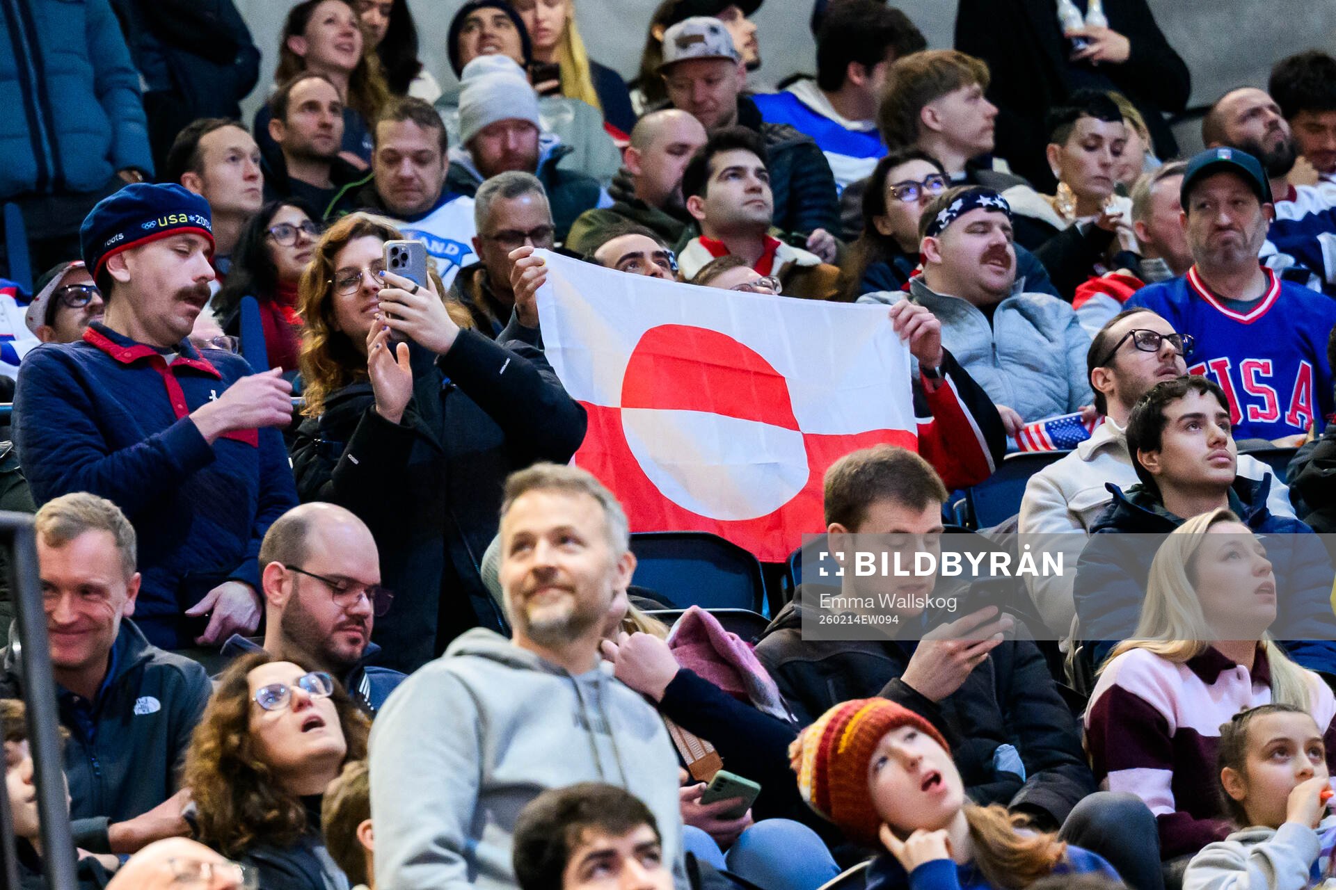 A flag of Greenland in the stands