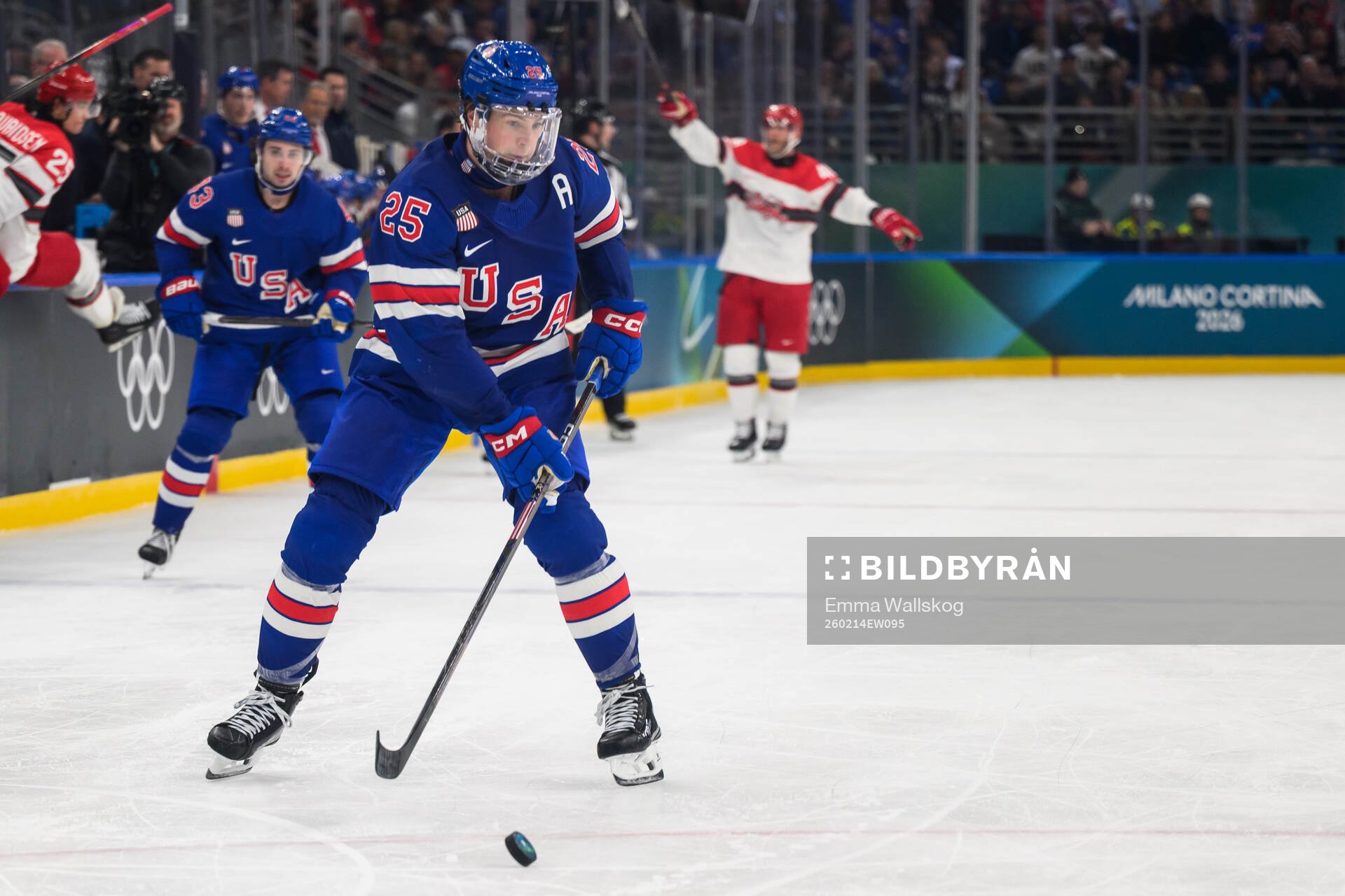 Charlie McAvoy of USA in the men's ice hockey game between