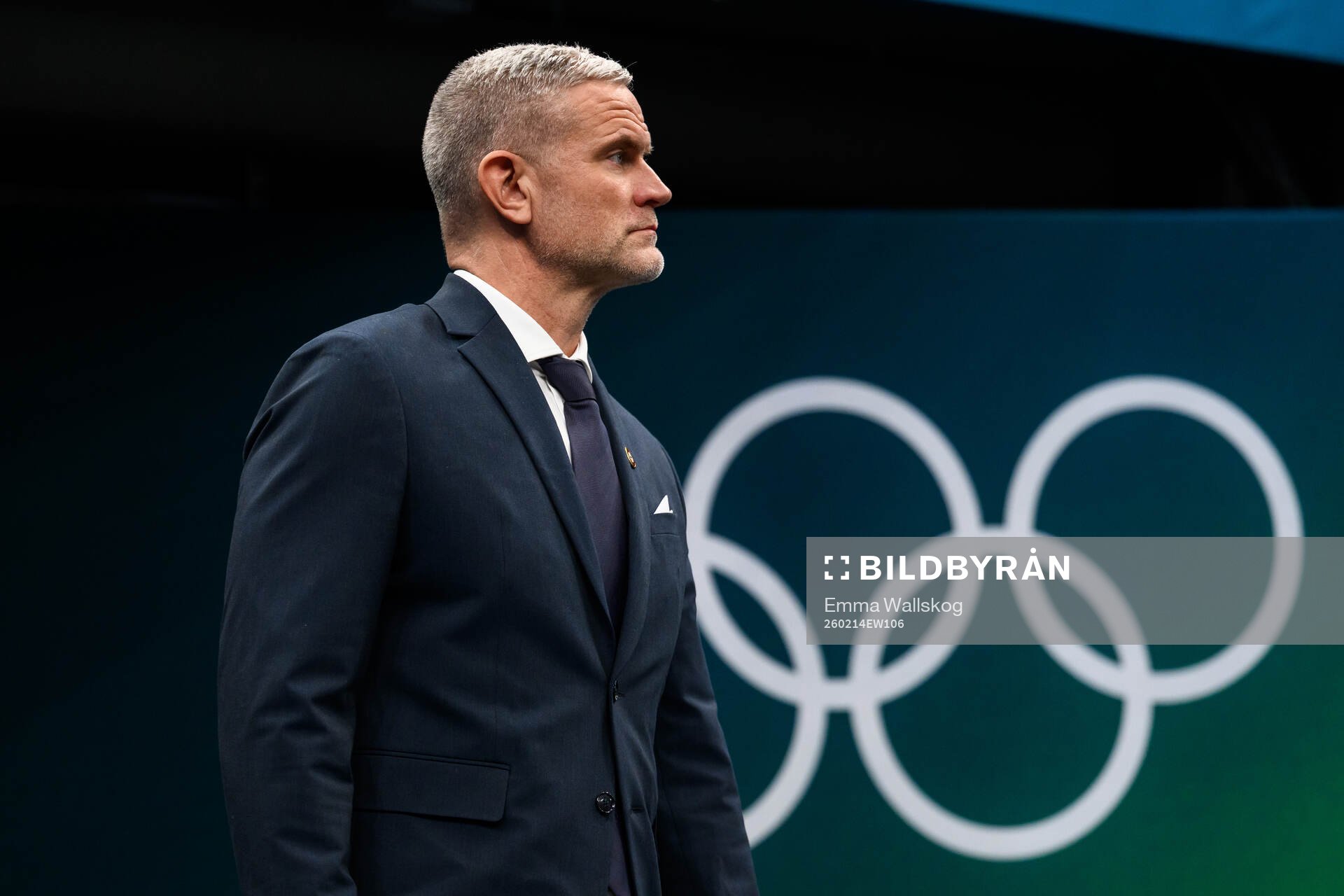 Head coach Mikael Gath of Denmark in the men's ice hockey