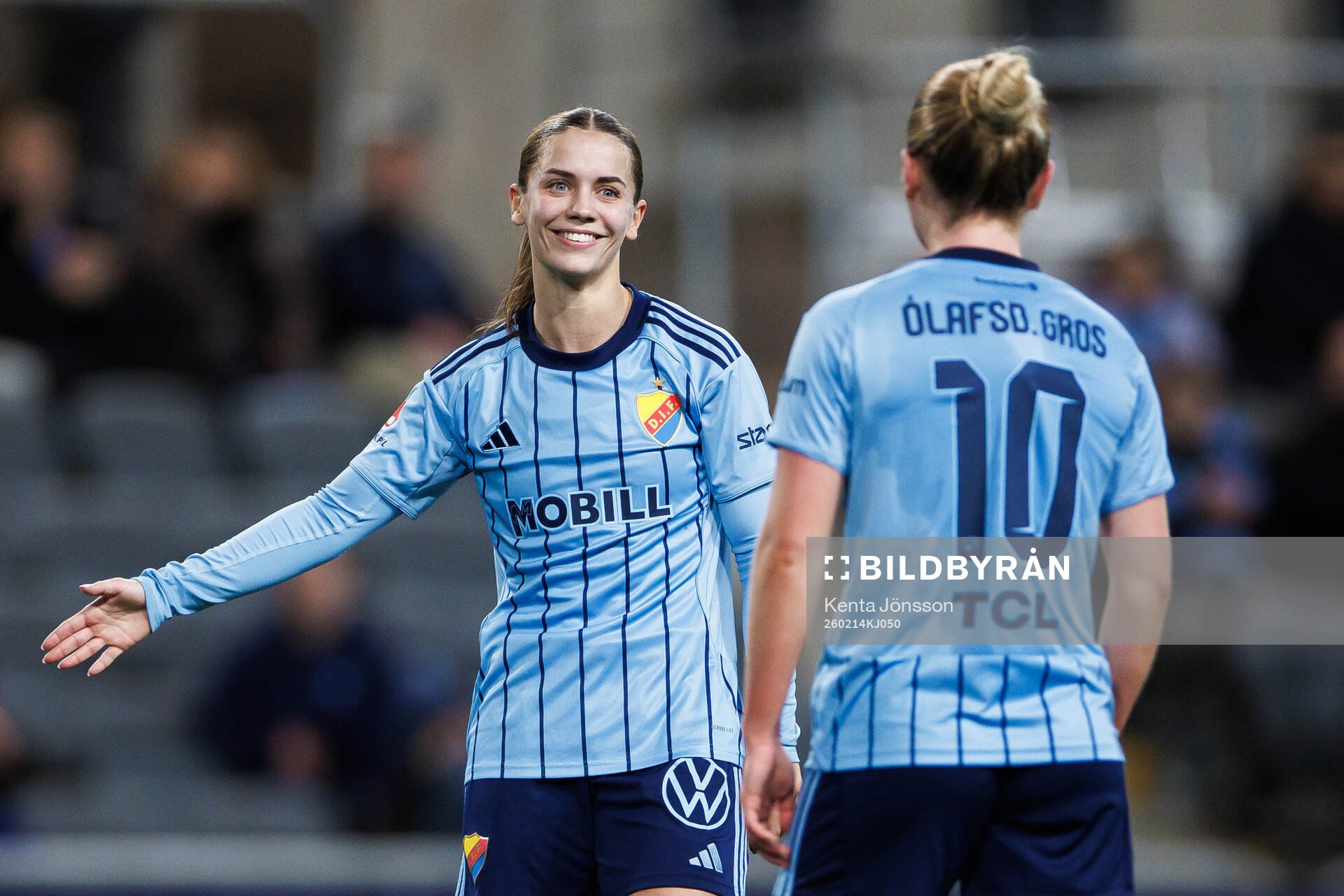 Djurgårdens Johanna Renmark och Maria Olafsdottir Gros