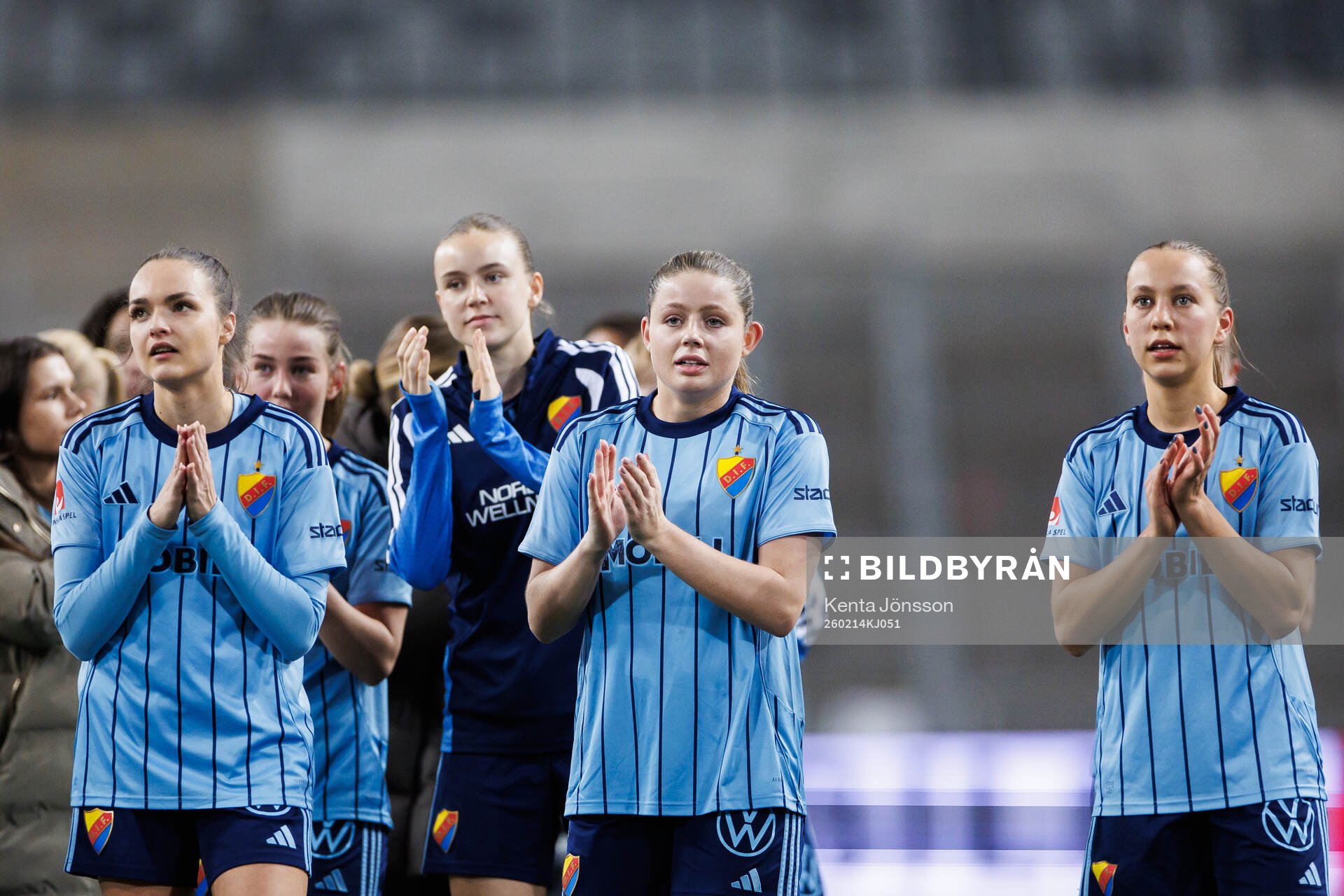 Djurgårdens Selma Larsen Svendsen, Emma Holmqvist och Sara