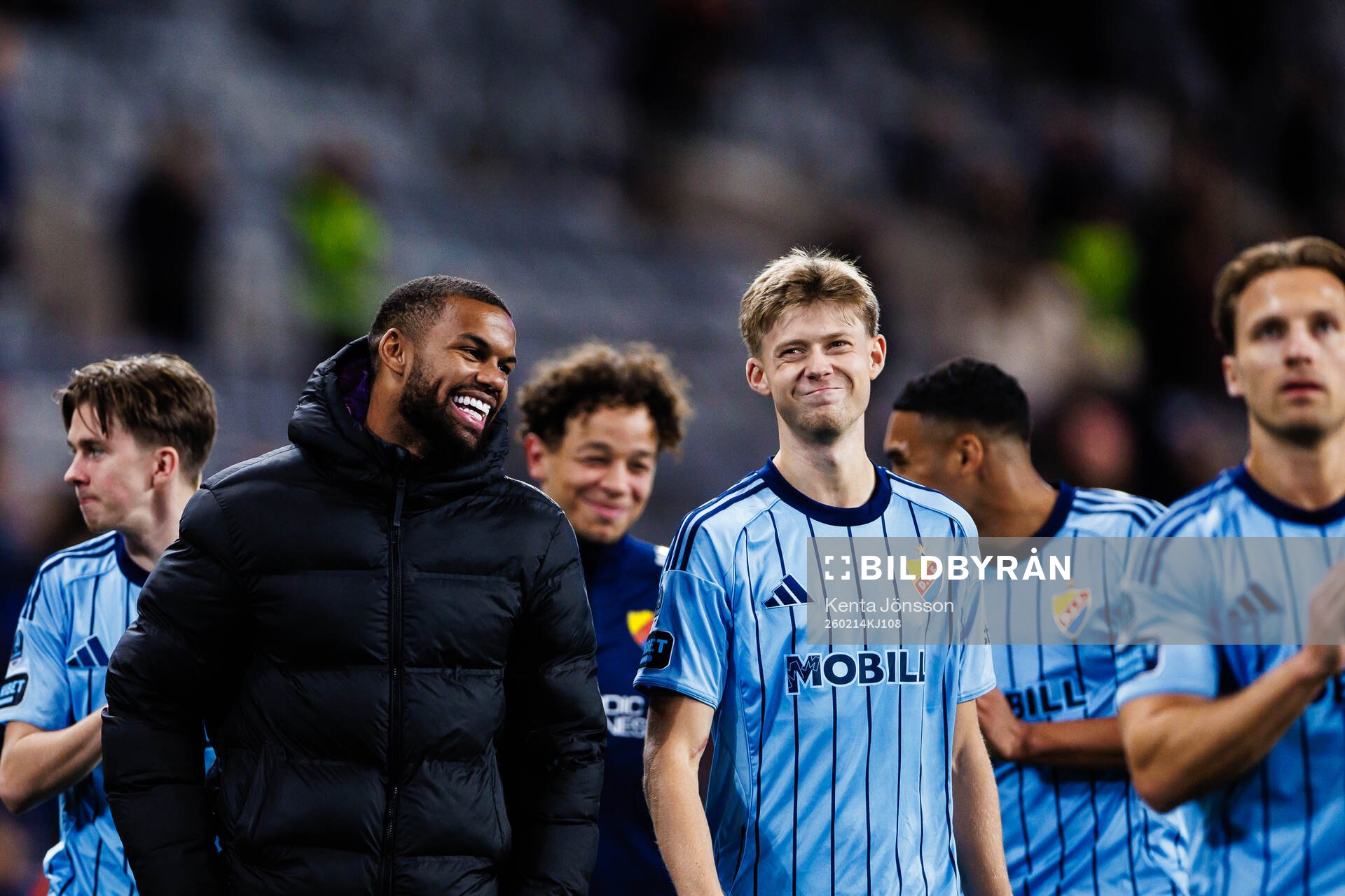 Djurgårdens Leon Hien och Patric Åslund jublar