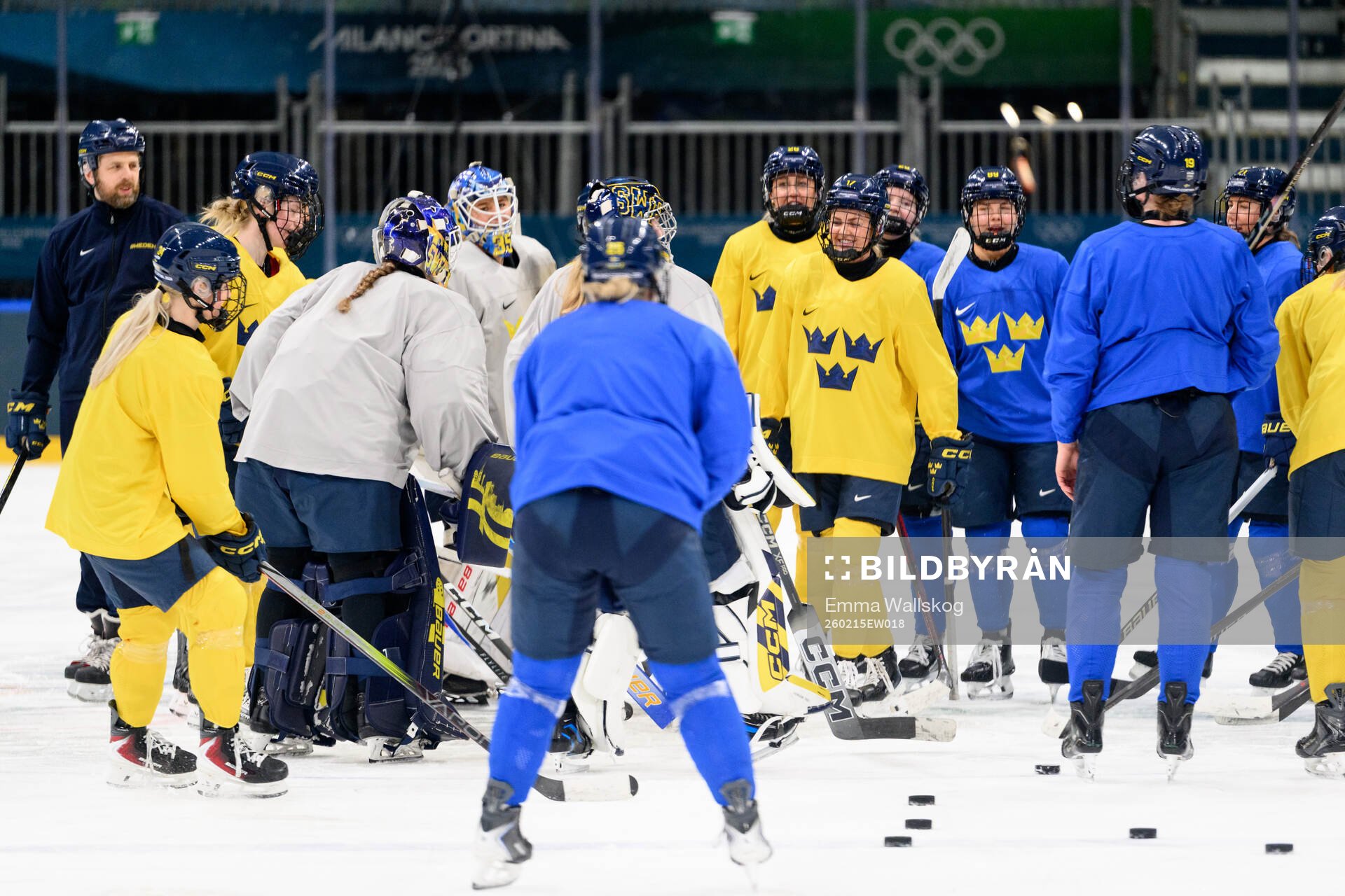 Sofie Lundin of Sweden at an ice hockey practice session