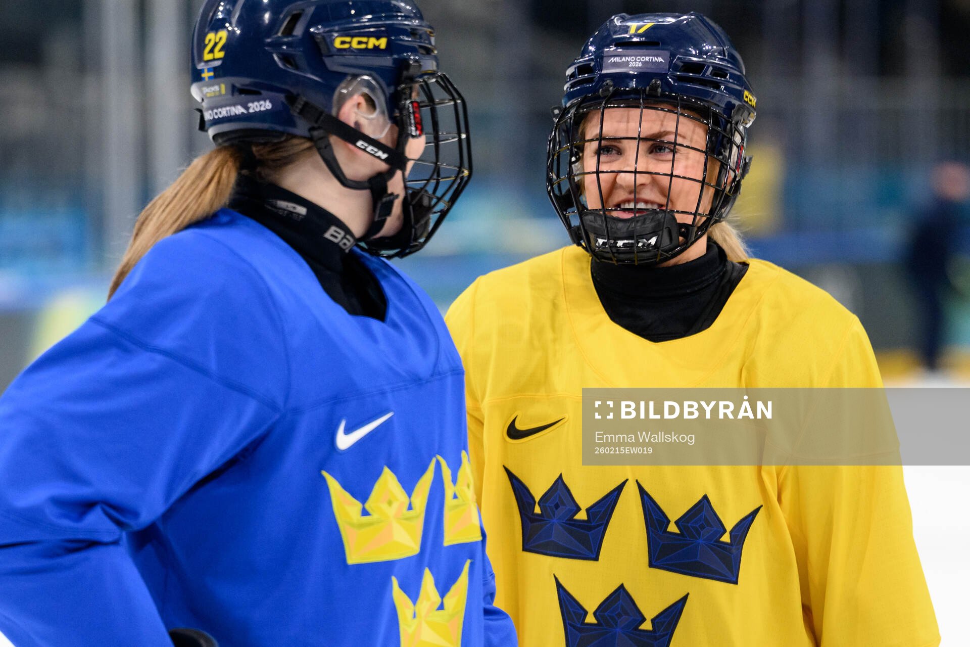 Sofie Lundin of Sweden at an ice hockey practice session