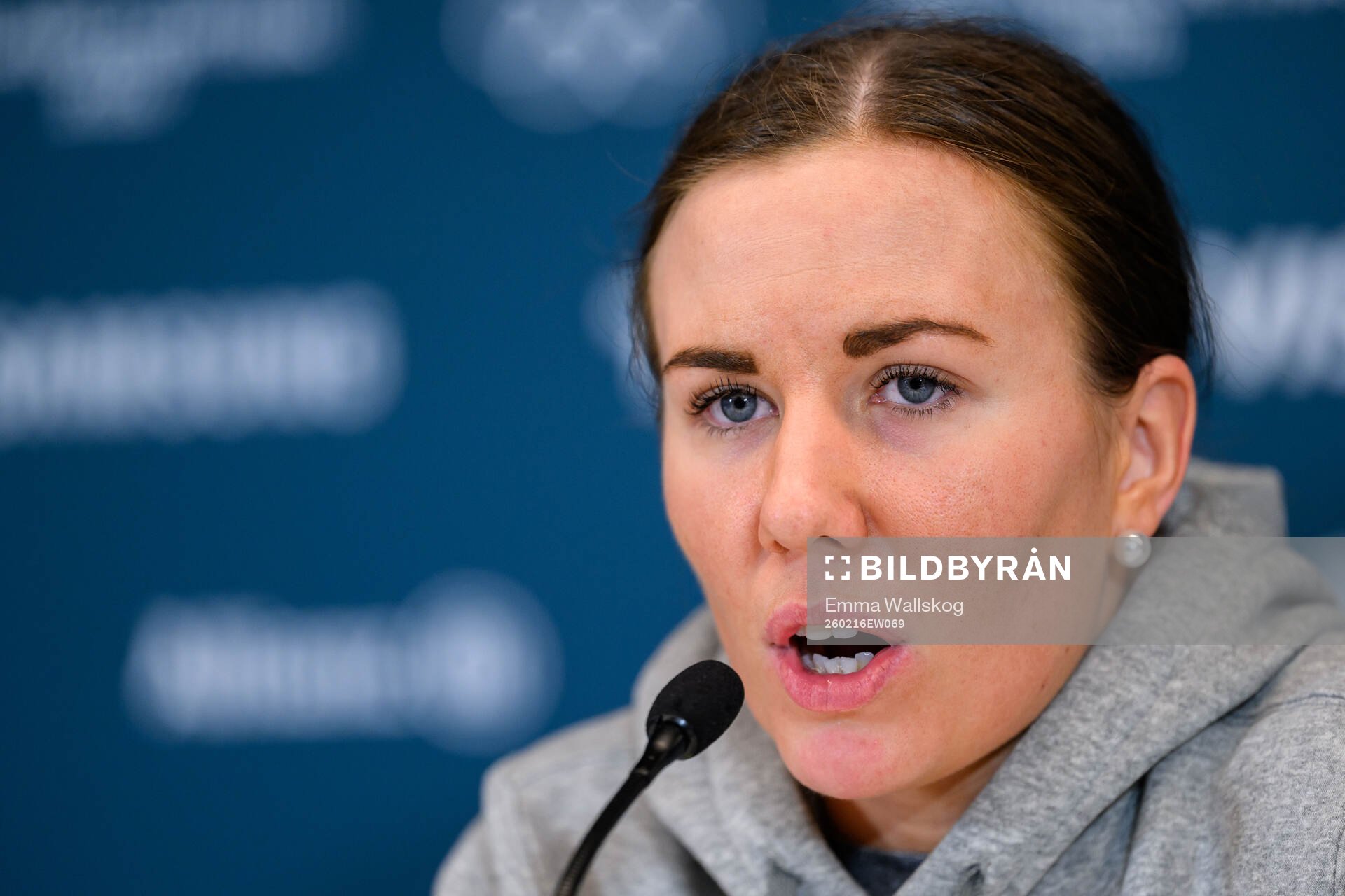 Anna Kjellbin of Sweden at a press conference