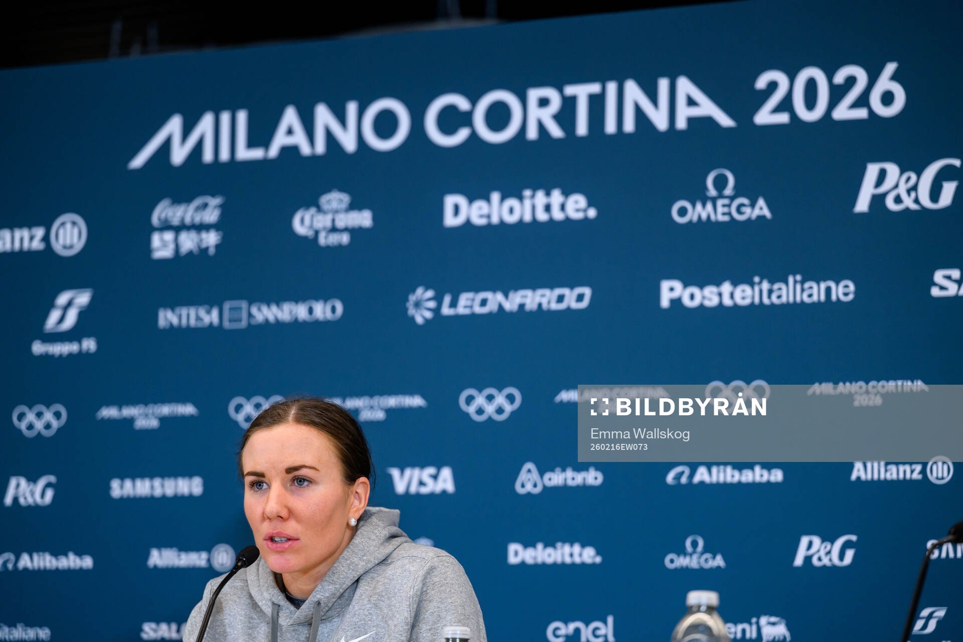 Anna Kjellbin of Sweden at a press conference