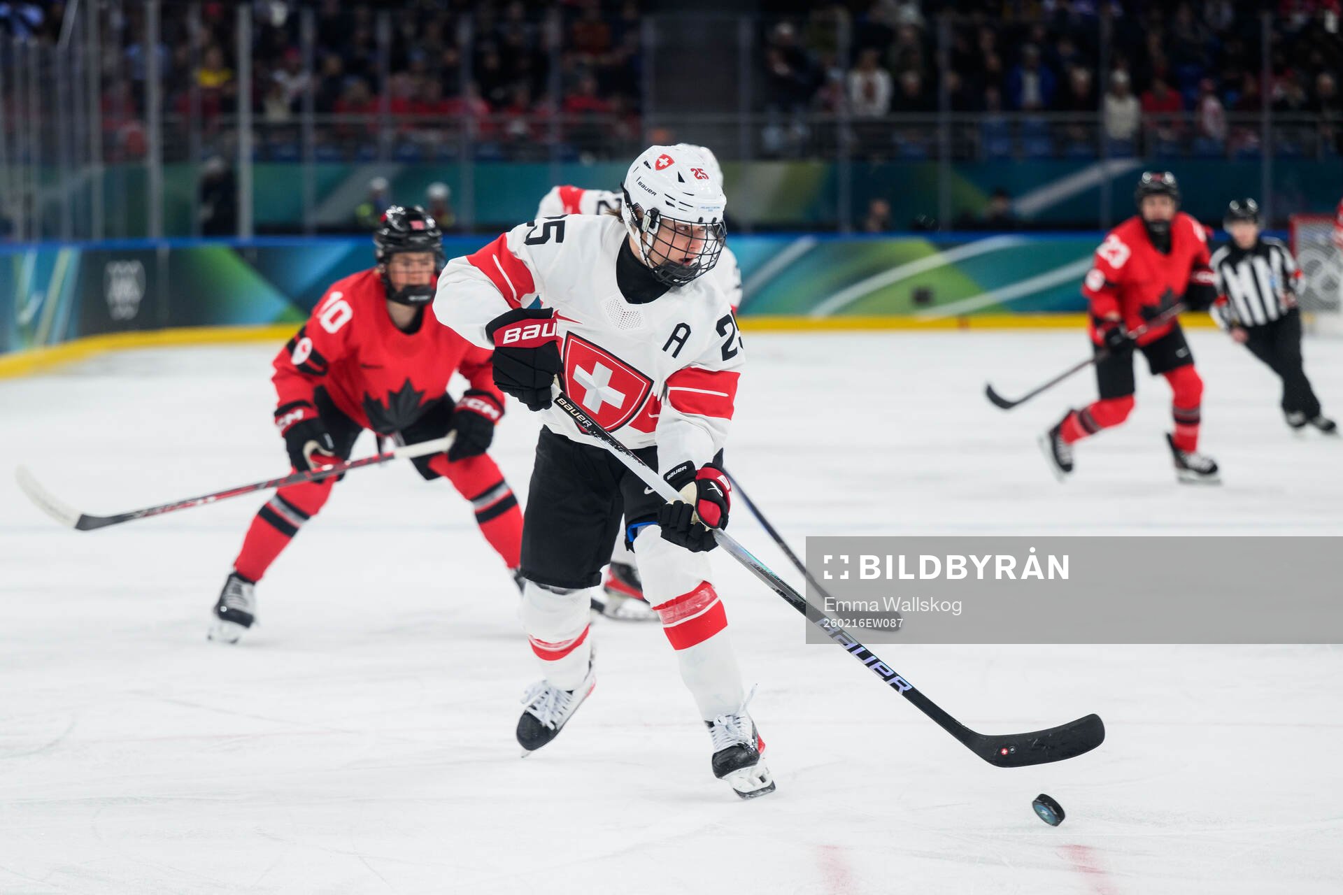Alina Muller of Switzerland in the women's ice hockey