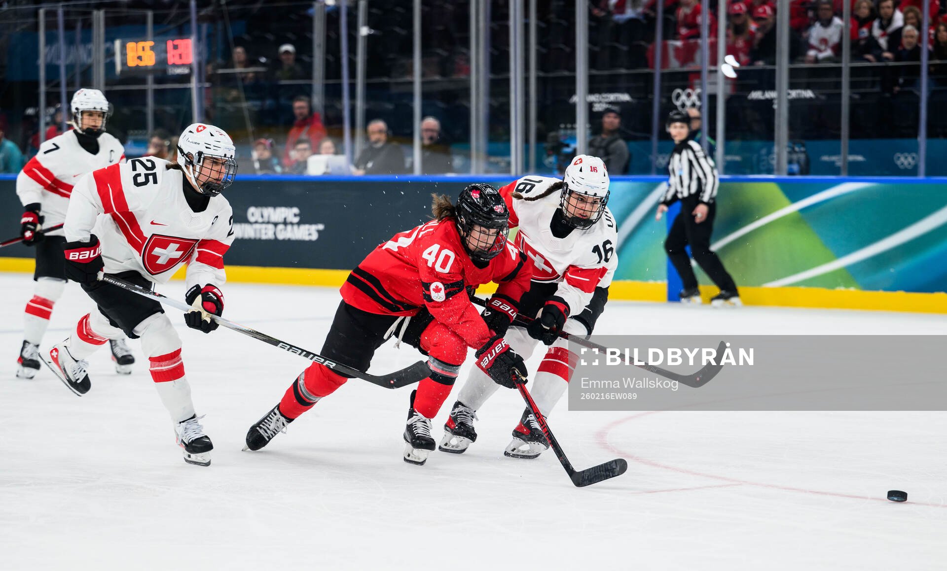 Blayre Turnbull of Canada against Alina Muller and Nicole