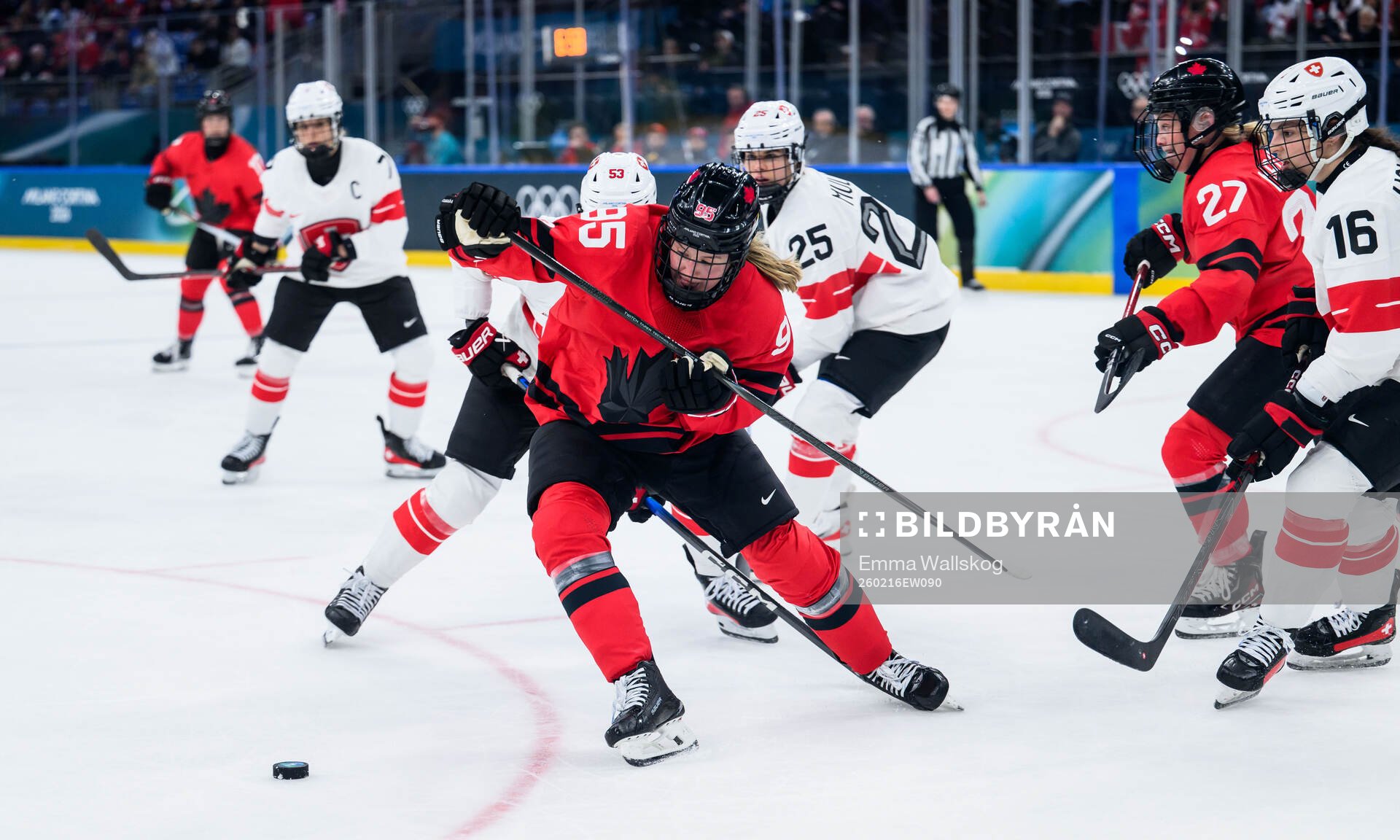 Daryl Watts of Canada in the women's ice hockey semifinal
