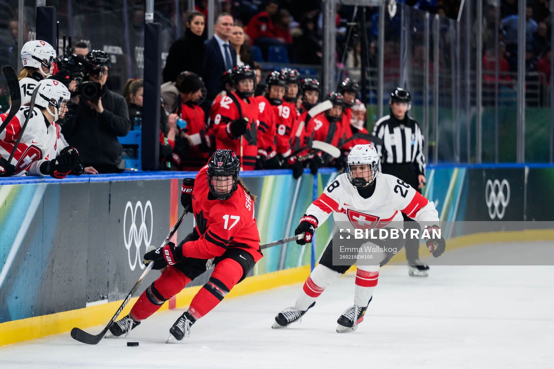 Ella Shelton of Canada and Alina Marti of Switzerland in