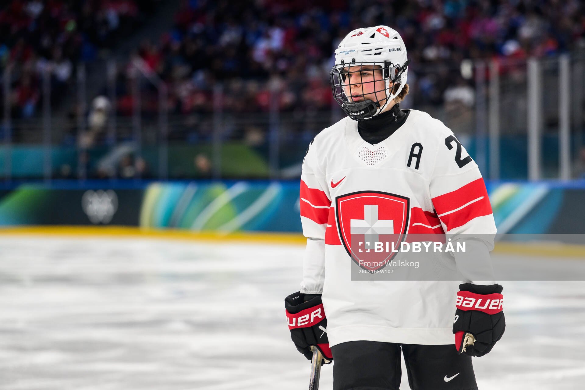 Alina Muller of Switzerland in the women's ice hockey