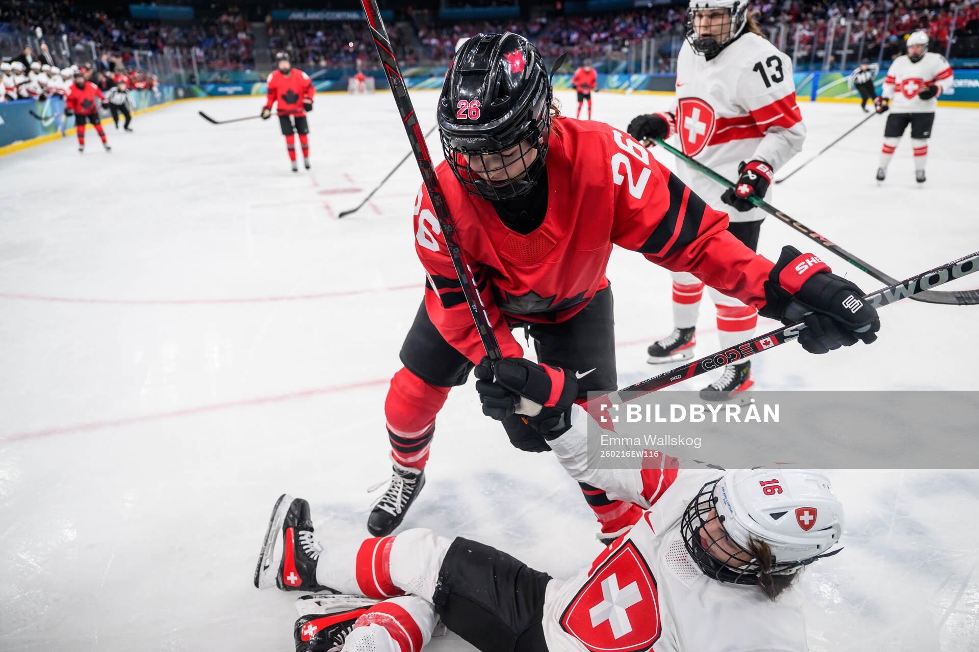 Emily Clark of Canada and Nicole Vallario of Switzerland in