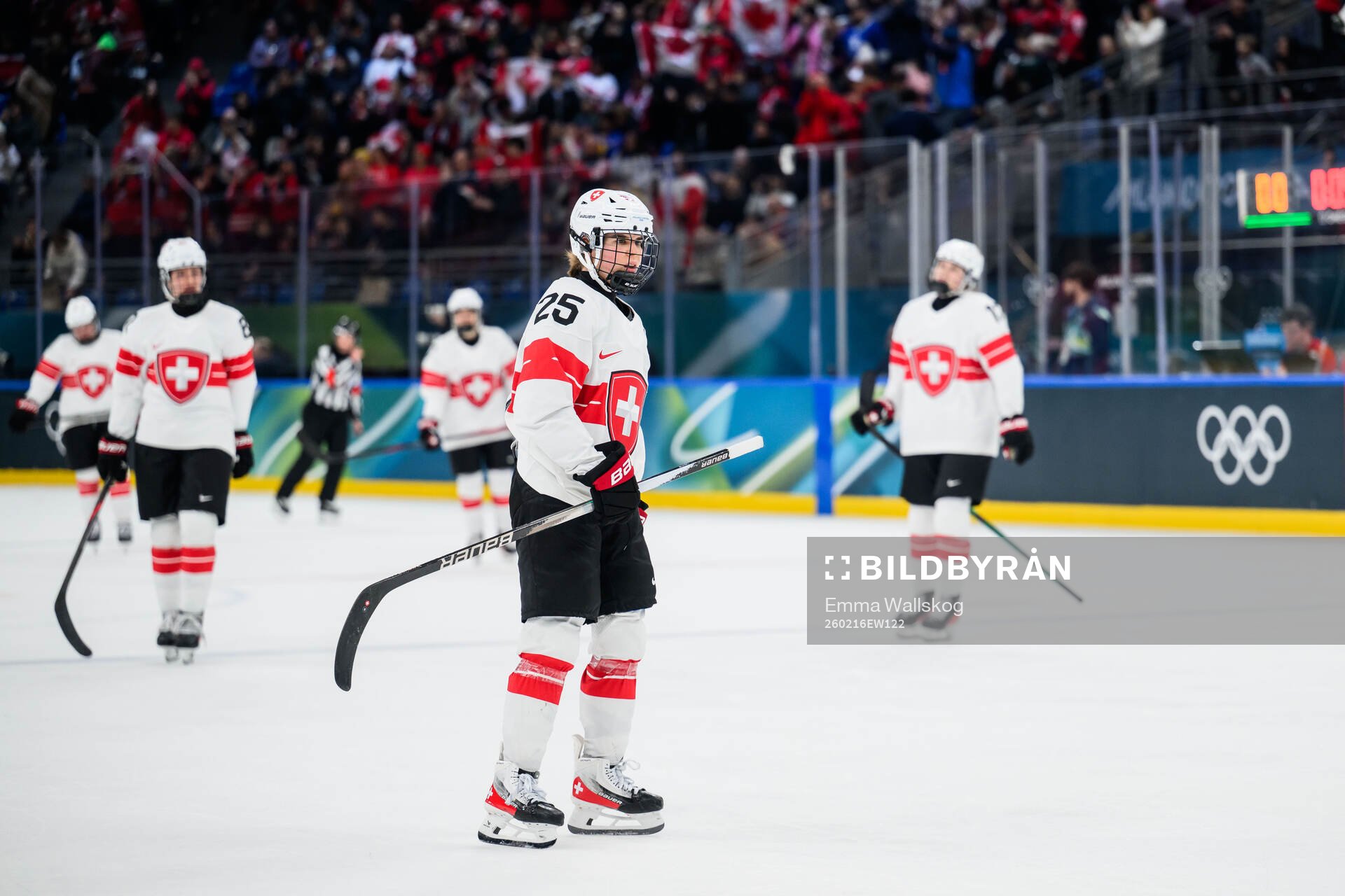 Alina Muller of Switzerland looks dejected