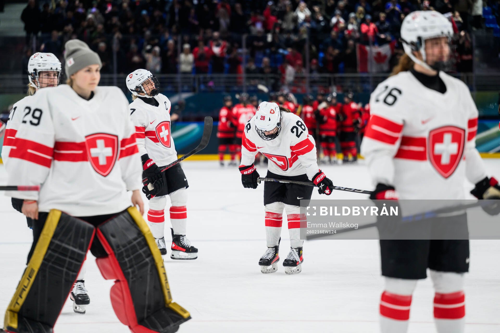 Alina Marti of Switzerland looks dejected
