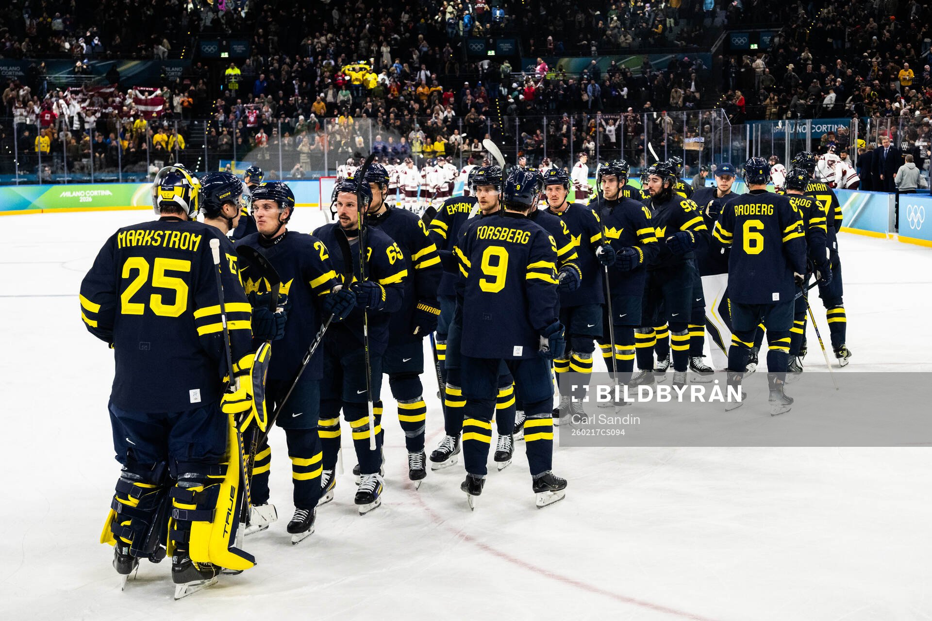 Players of Sweden celebrate