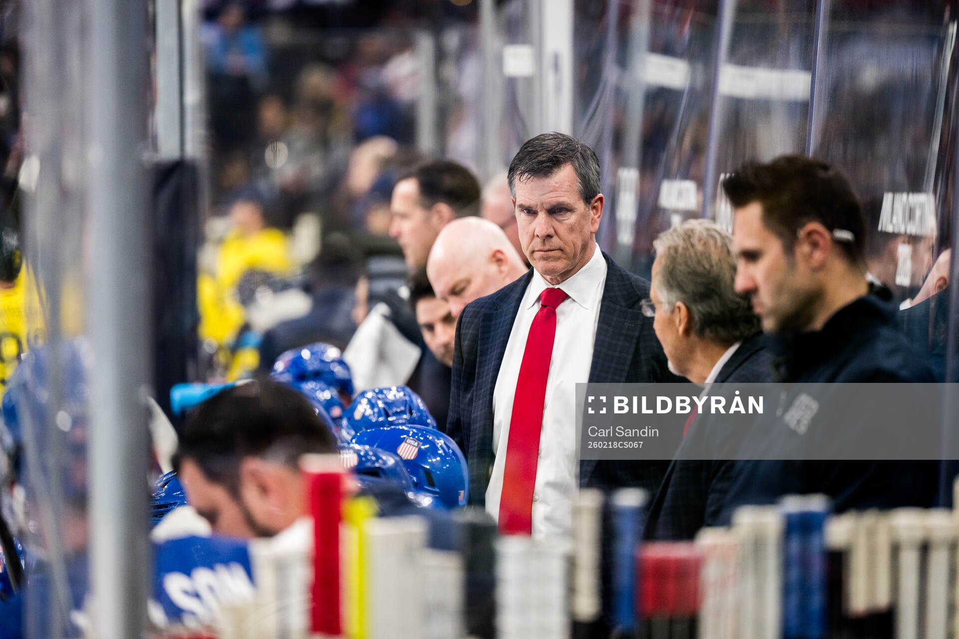 Head coach Mike Sullivan of USA in the men's ice hockey