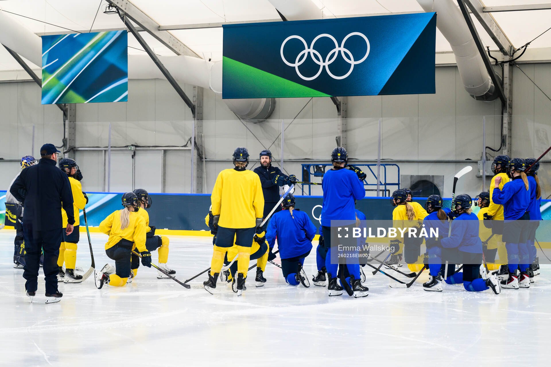 Head coach Ulf Lundberg of Sweden at an ice hockey practice