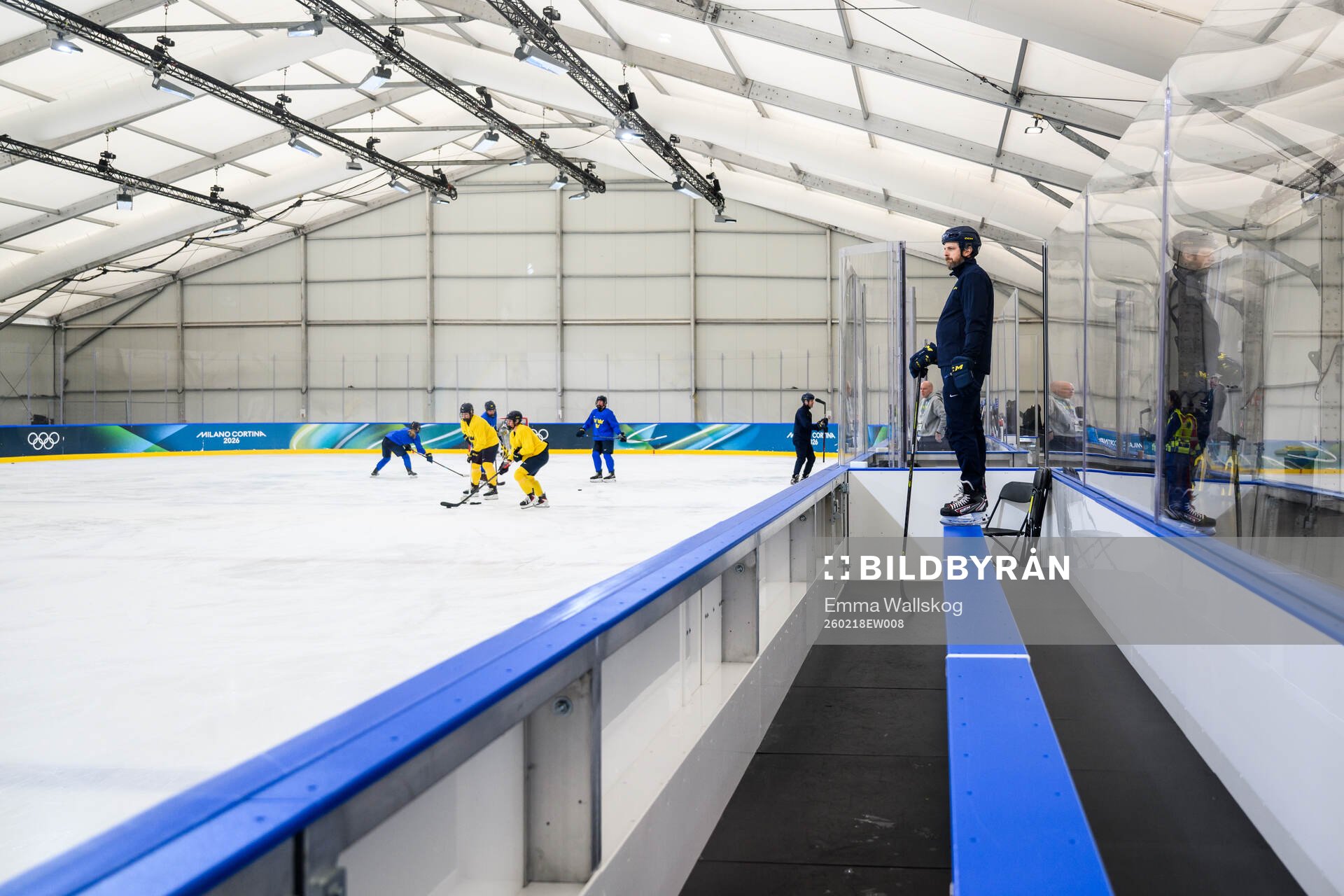 Head coach Ulf Lundberg of Sweden at an ice hockey practice