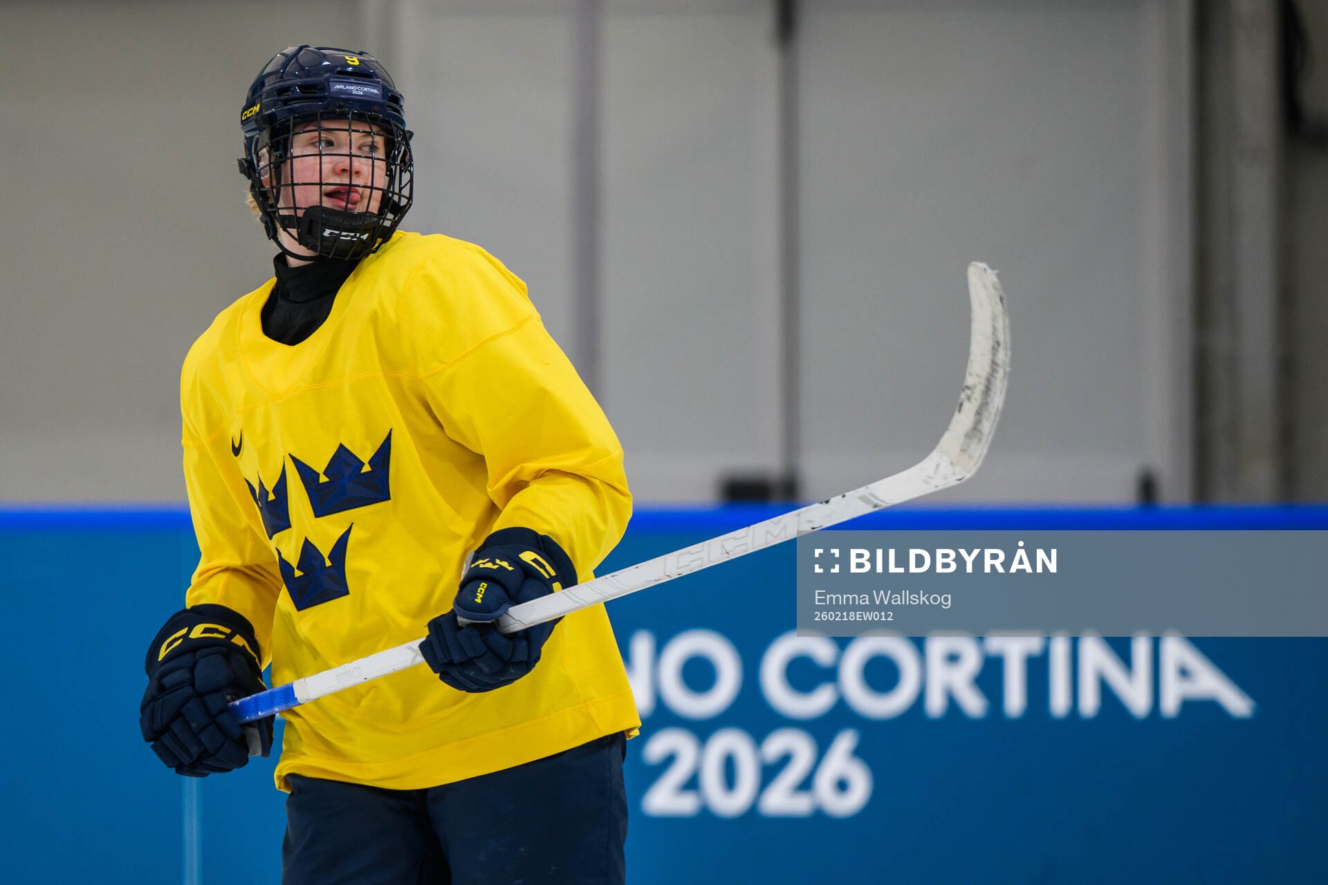 Jessica Adolfsson of Sweden at an ice hockey practice