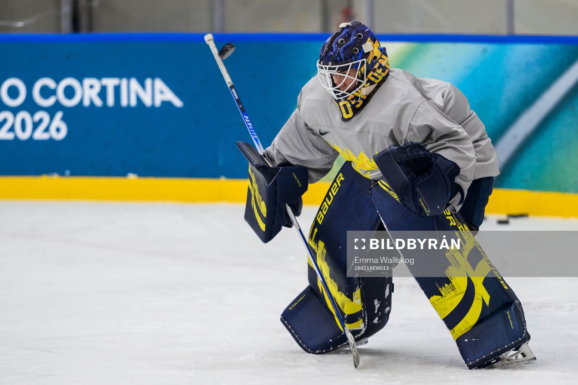 goaltender Emma Söderberg of Sweden at an ice hockey